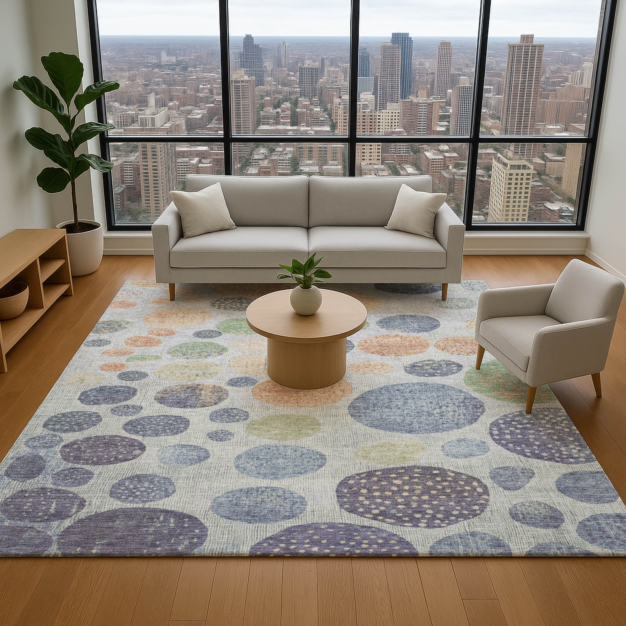 Salzburg Machine Washable Transitional Denim Blue Rug 2'6" x 3'10" #shape_Rectangle