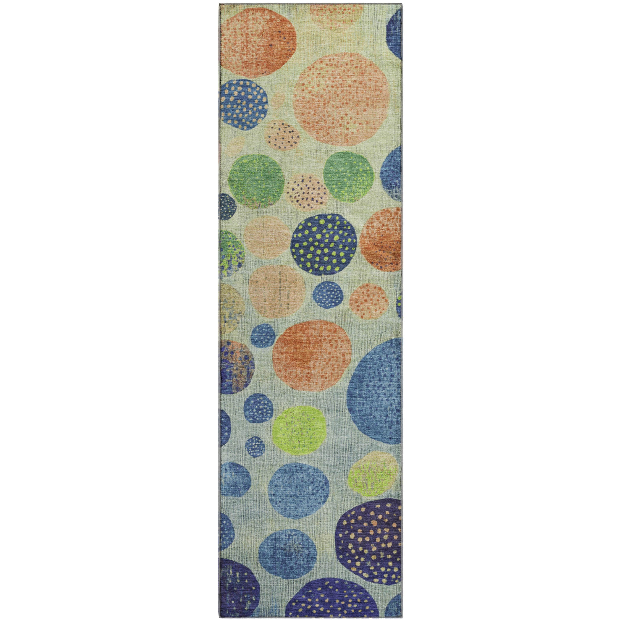 Salzburg Machine Washable Transitional Navy Blue Rug 2'3" x 7'6" #shape_Runner