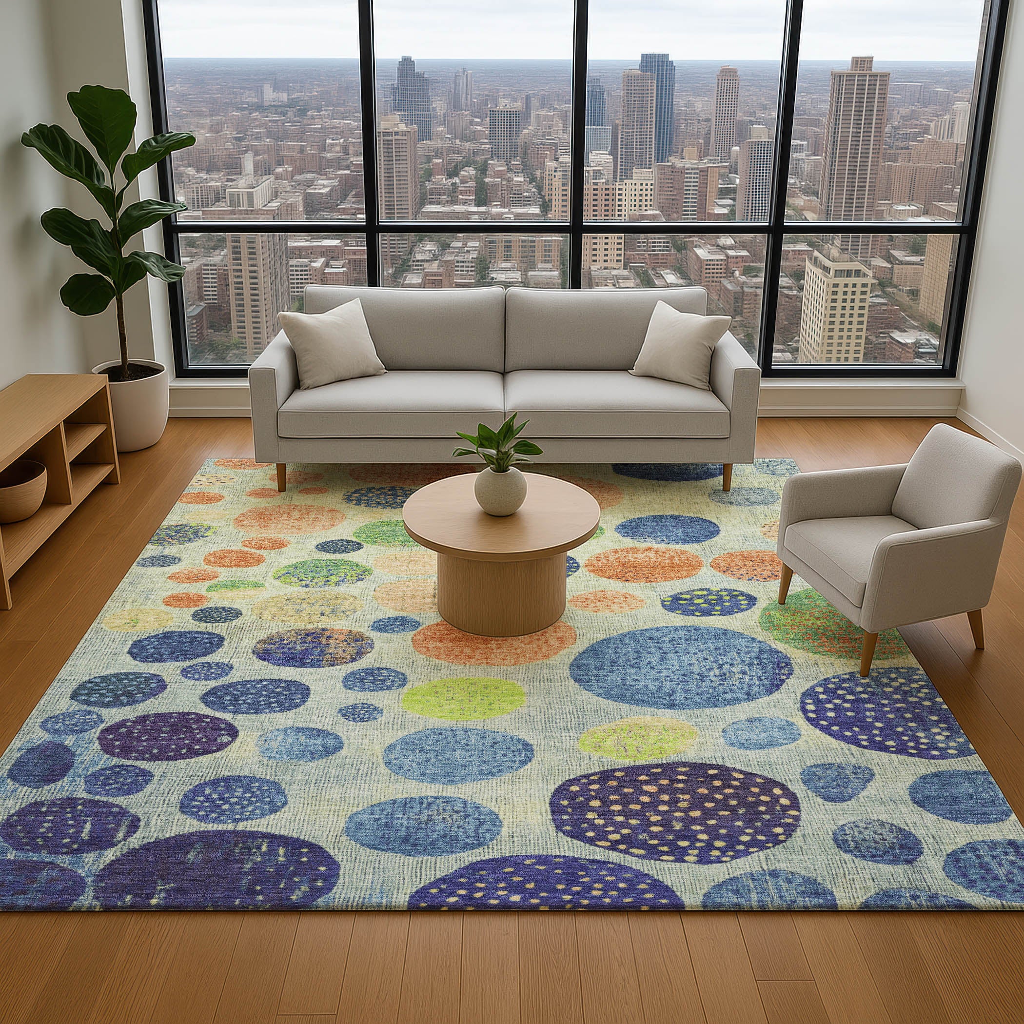 Salzburg Machine Washable Transitional Navy Blue Rug 2'6" x 3'10" #shape_Rectangle