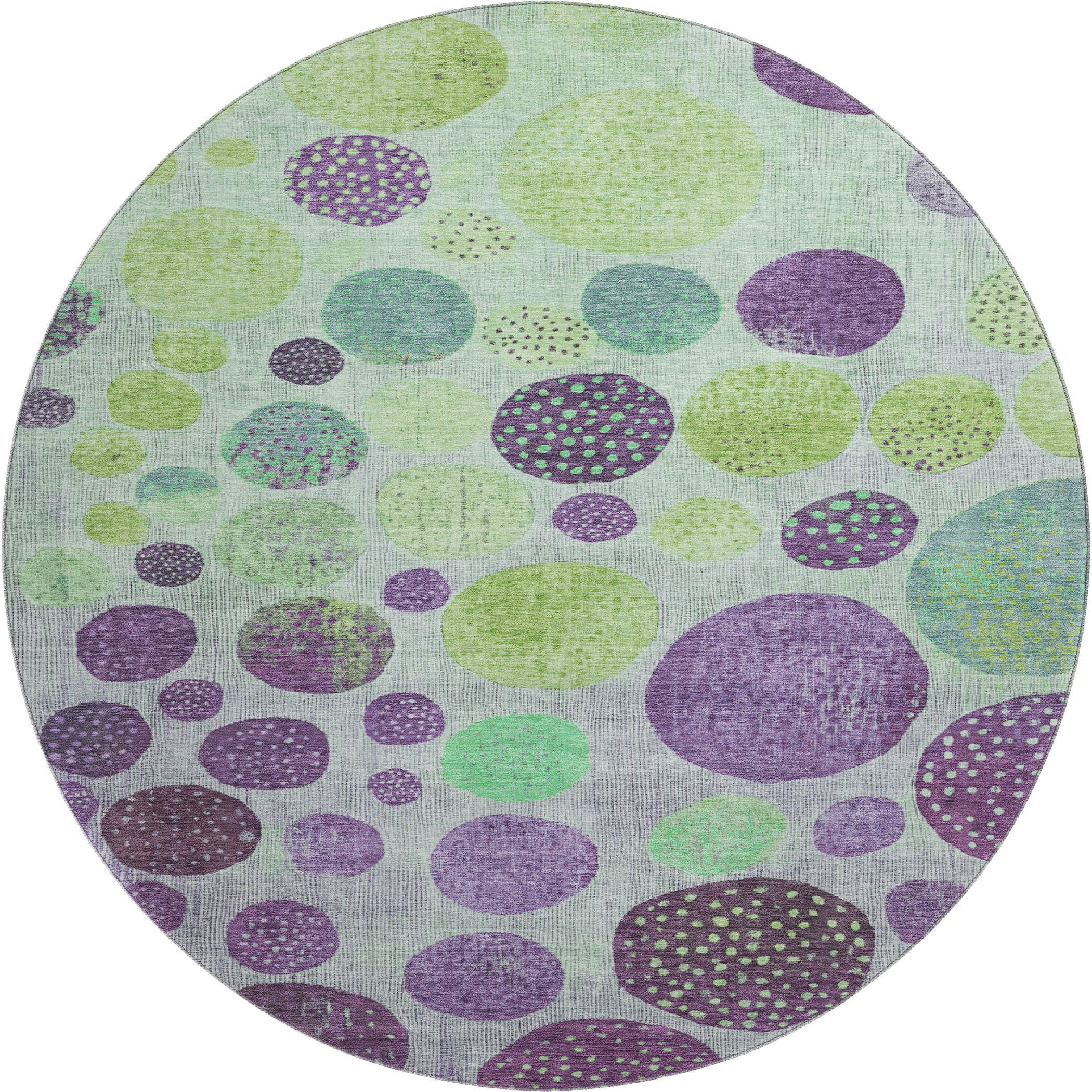 Salzburg Machine Washable Transitional Purple Rug 8' x 8' #shape_Round