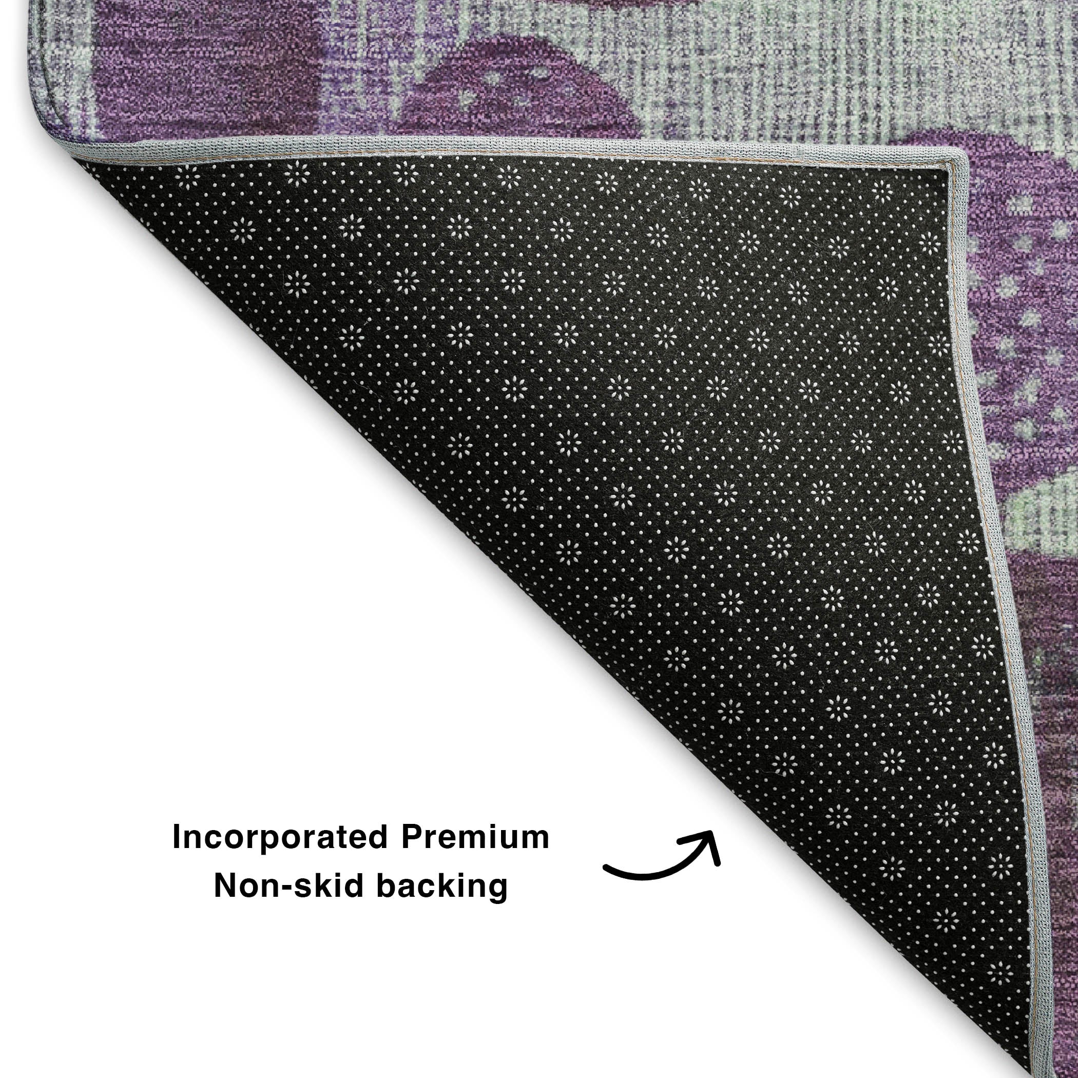 Salzburg Machine Washable Transitional Purple Rug 1'8" x 2'6" #shape_Rectangle