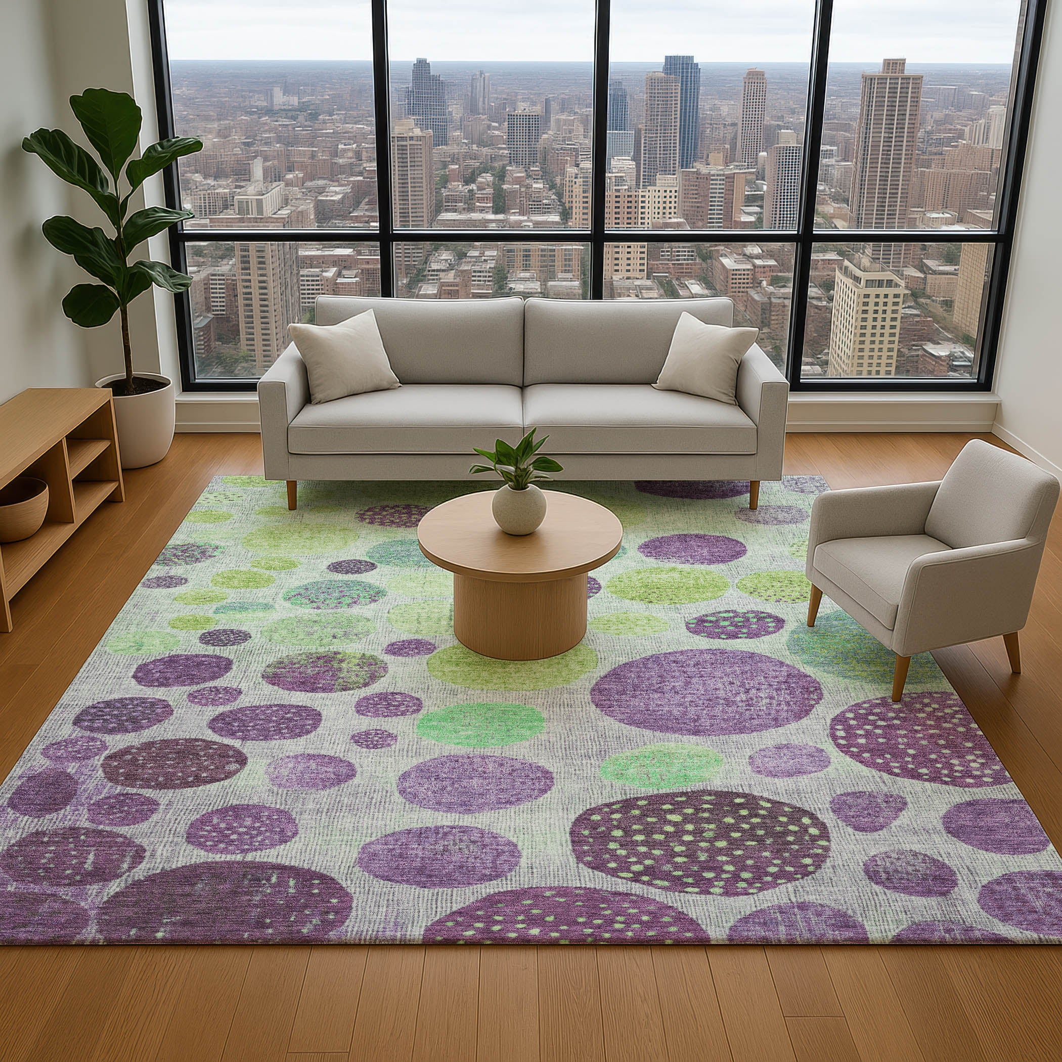 Salzburg Machine Washable Transitional Purple Rug 2'6" x 3'10" #shape_Rectangle