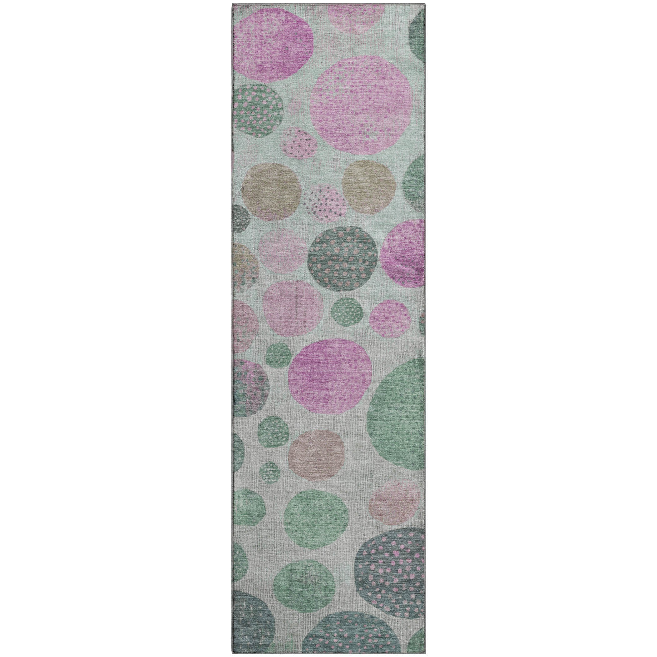 Salzburg Machine Washable Transitional Sage Green Rug 2'3" x 7'6" #shape_Runner
