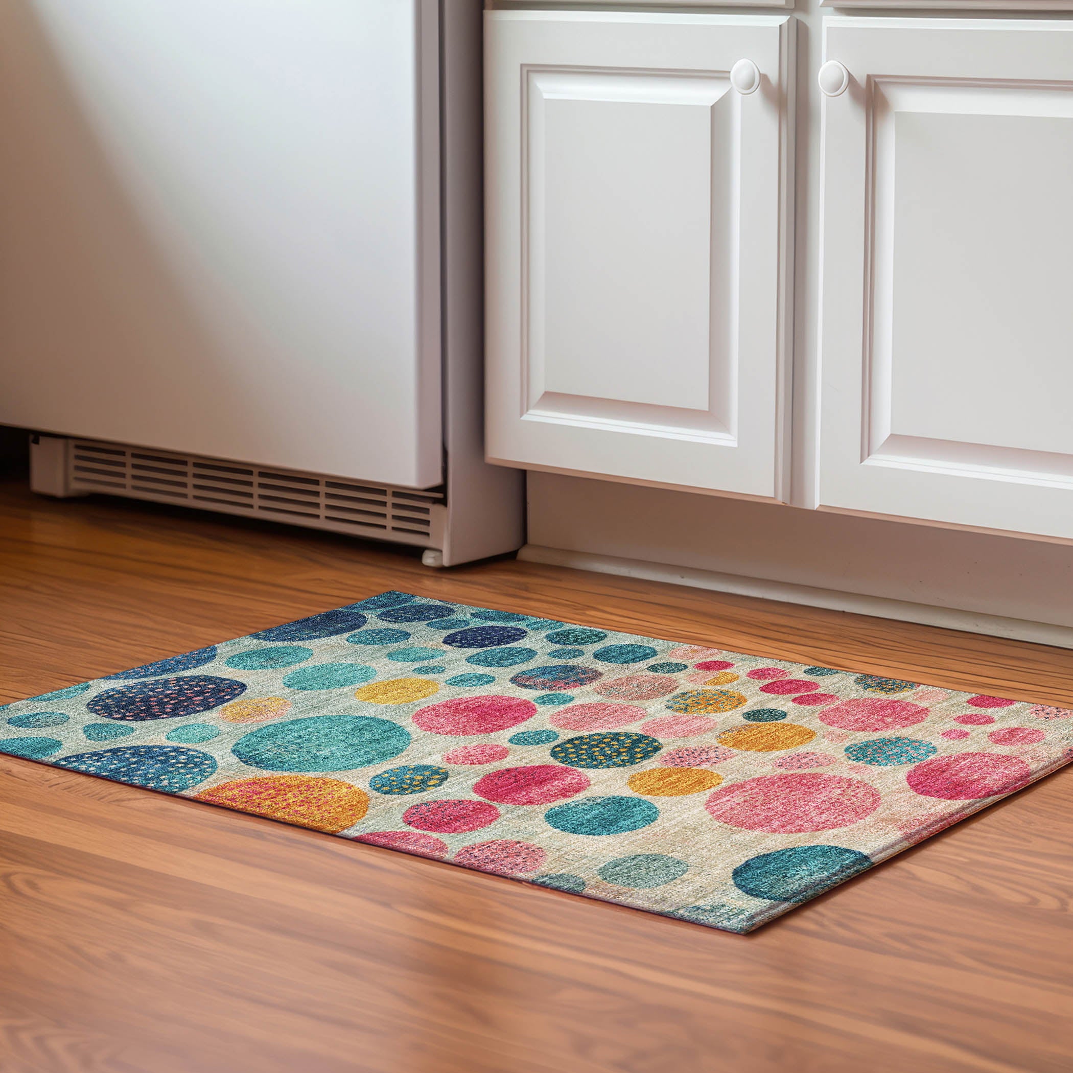 Salzburg Machine Washable Transitional Teal Rug 1'8" x 2'6" #shape_Rectangle