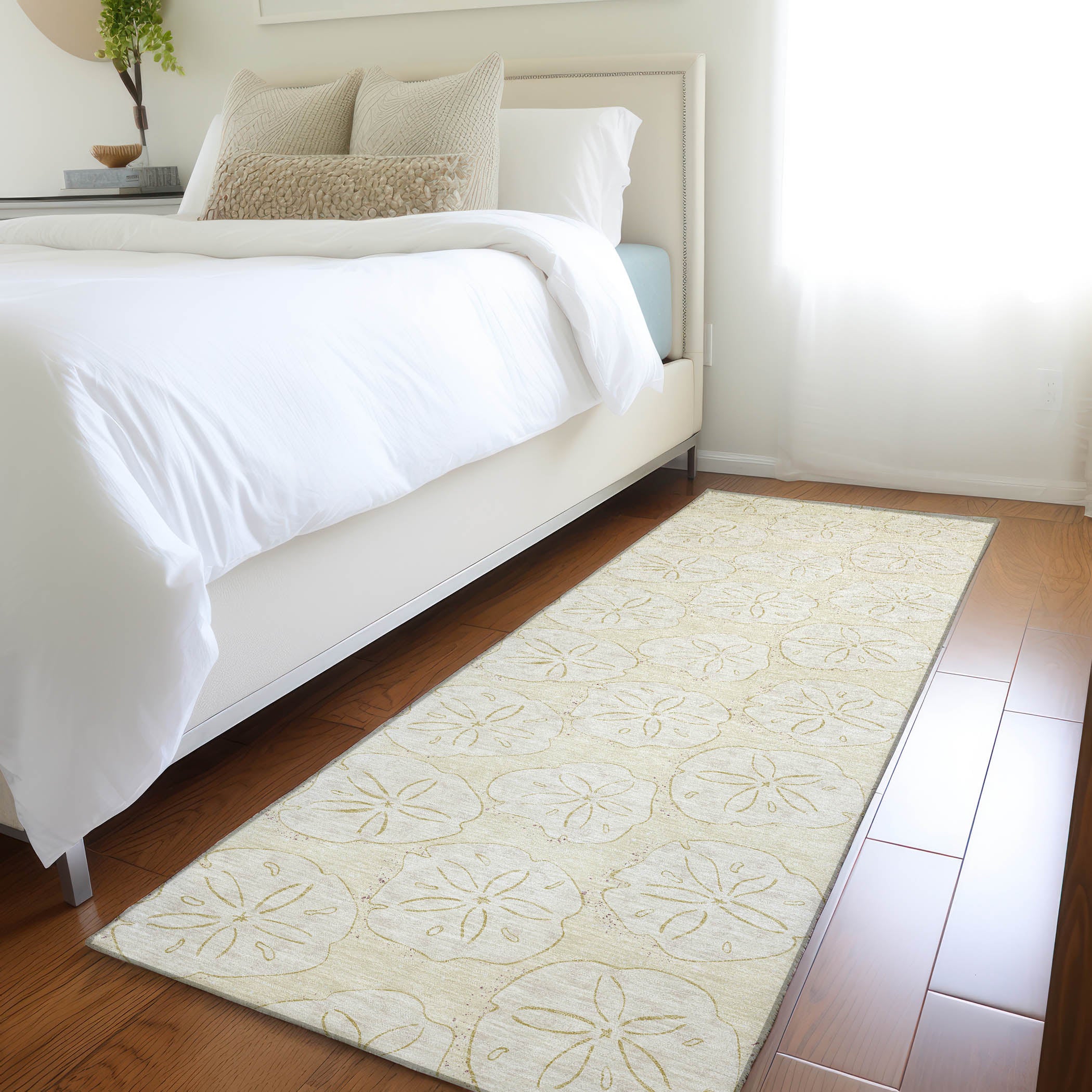Salzburg Machine Washable Coastal Sand Ivory Rug 2'3" x 7'6" #shape_Runner