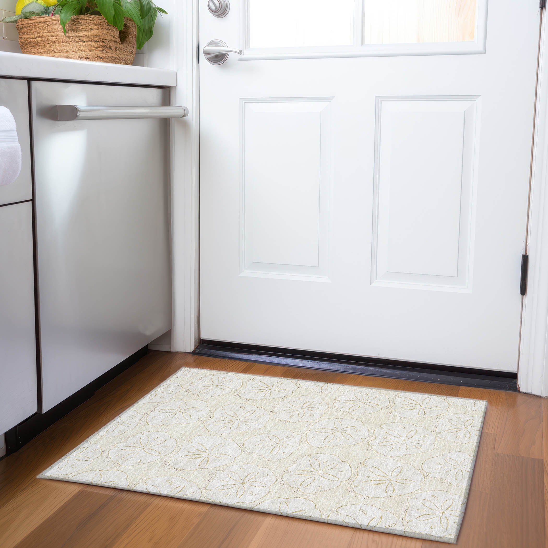 Salzburg Machine Washable Coastal Sand Ivory Rug 1'8" x 2'6" #shape_Rectangle