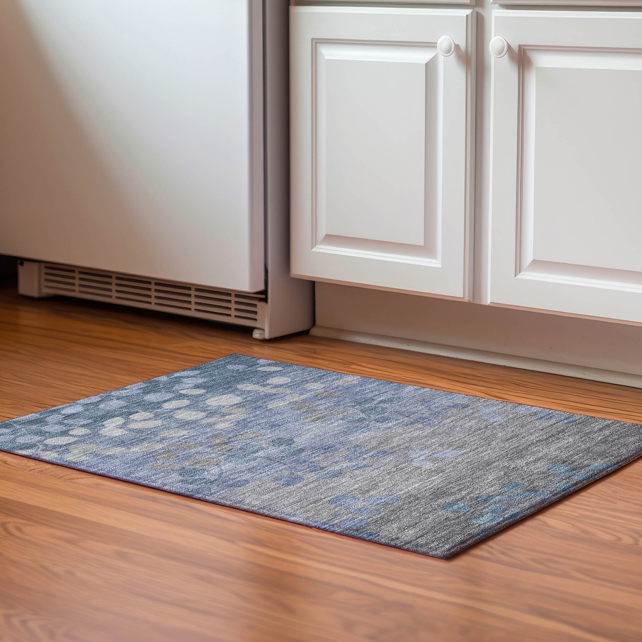 Dubrovnik Machine Washable Transitional Denim Blue Rug 1'8" x 2'6" #shape_Rectangle