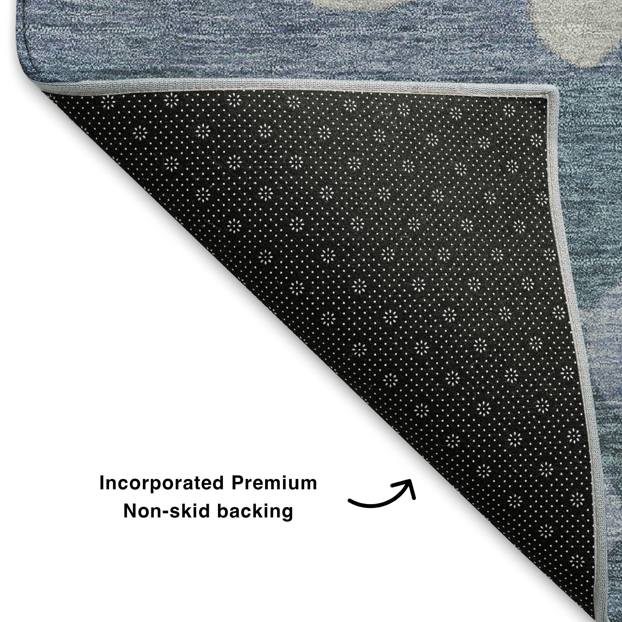 Dubrovnik Machine Washable Transitional Denim Blue Rug 1'8" x 2'6" #shape_Rectangle