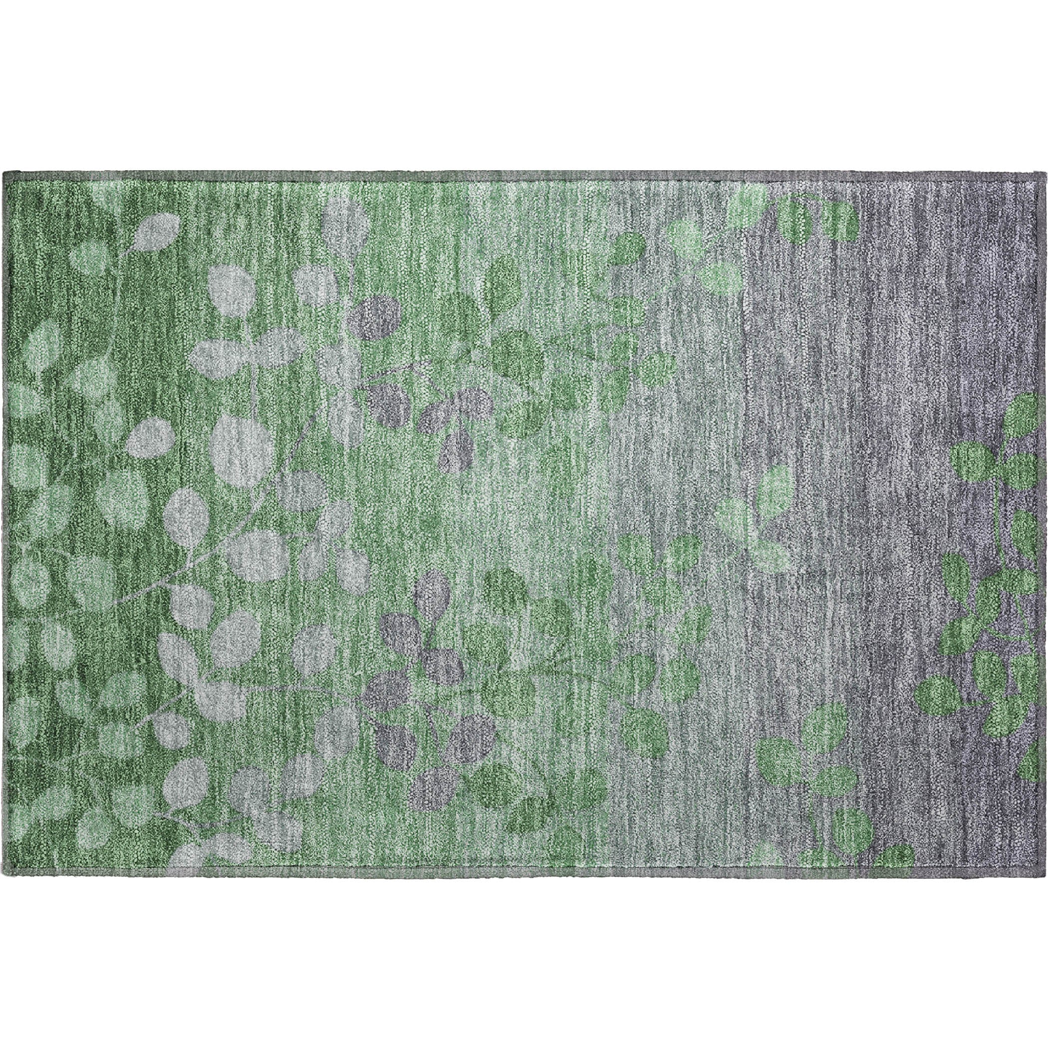 Dubrovnik Machine Washable Transitional Green Rug 1'8" x 2'6" #shape_Rectangle