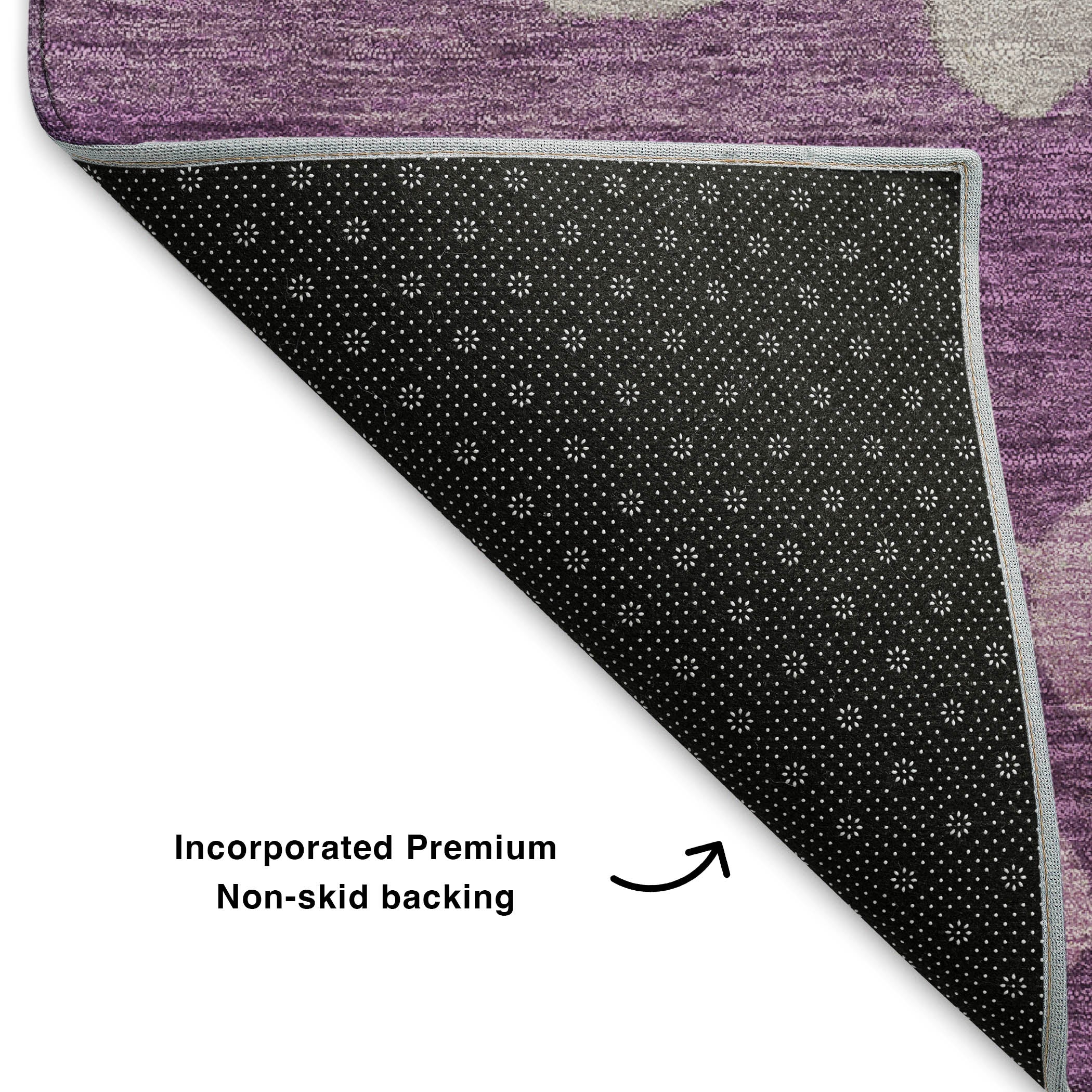 Dubrovnik Machine Washable Transitional Purple Rug 1'8" x 2'6" #shape_Rectangle