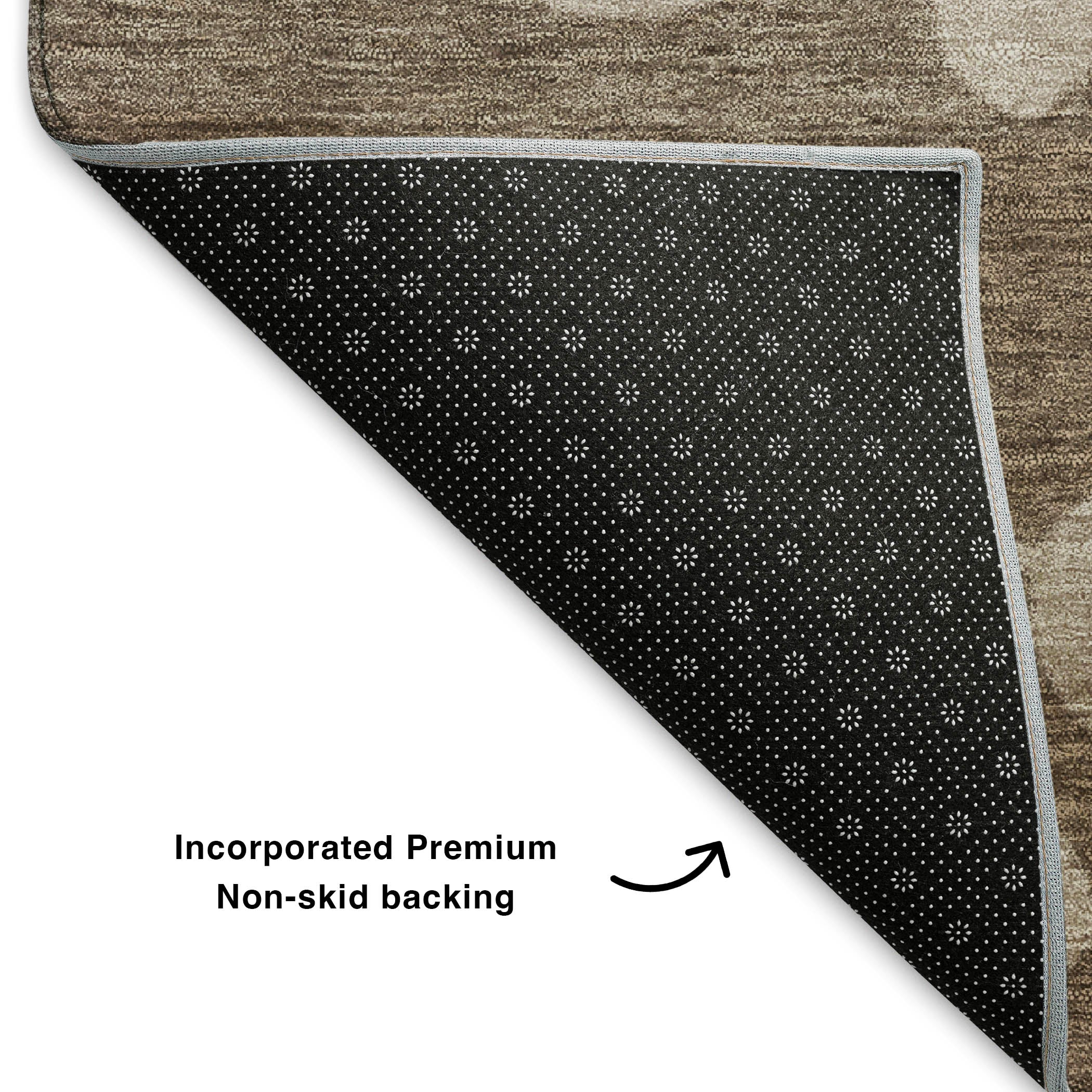Dubrovnik Machine Washable Transitional Taupe Brown Rug 1'8" x 2'6" #shape_Rectangle