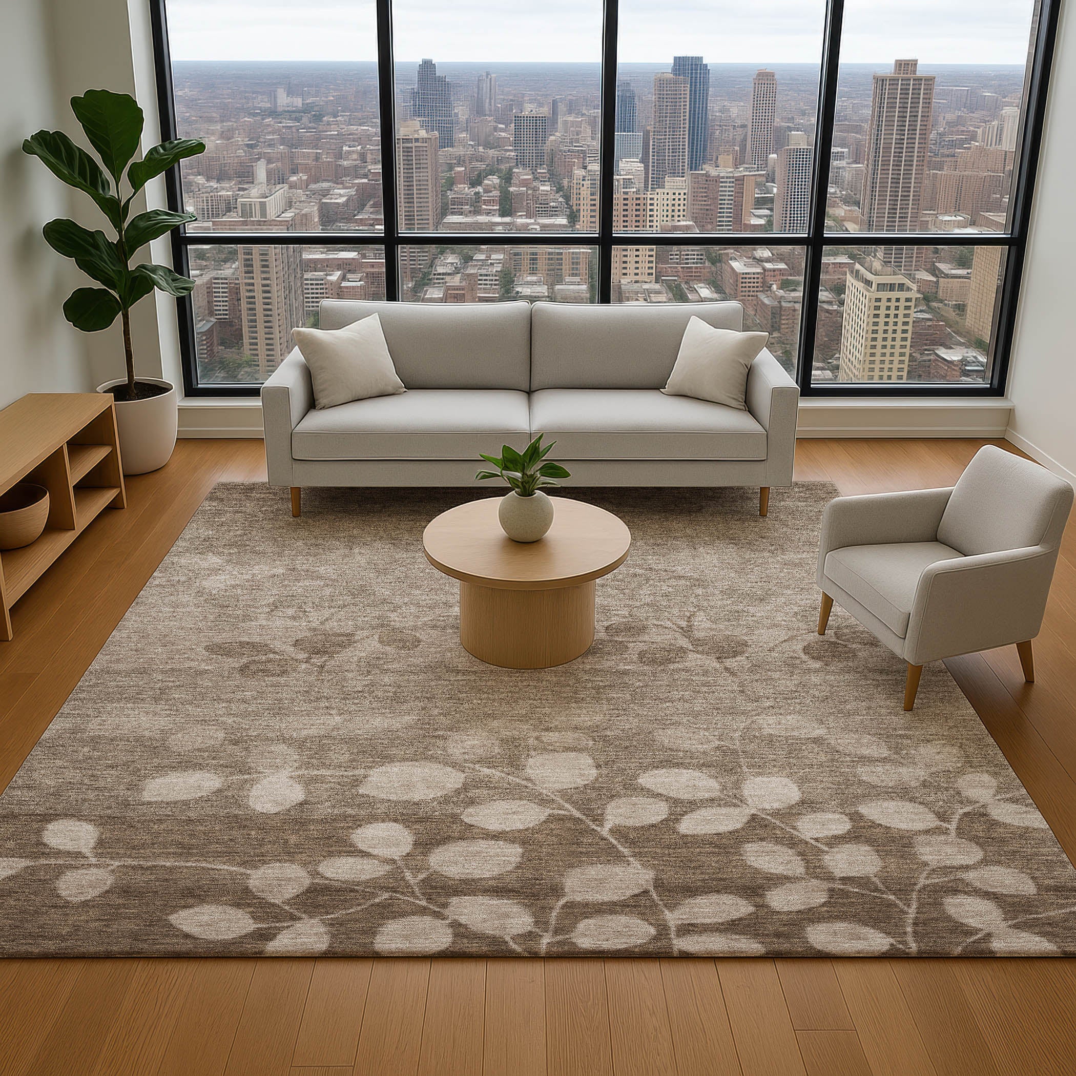 Dubrovnik Machine Washable Transitional Taupe Brown Rug 2'6" x 3'10" #shape_Rectangle