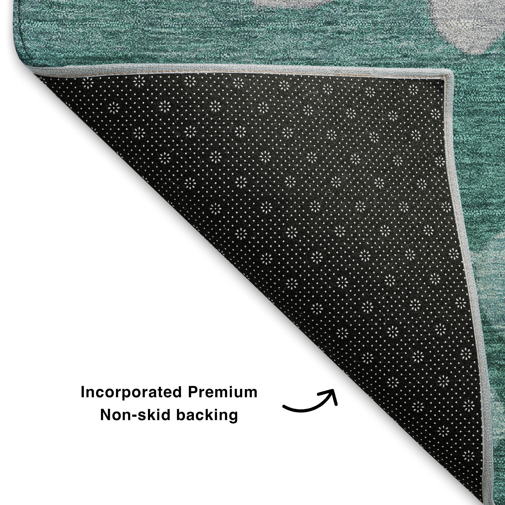 Dubrovnik Machine Washable Transitional Teal Rug 1'8" x 2'6" #shape_Rectangle