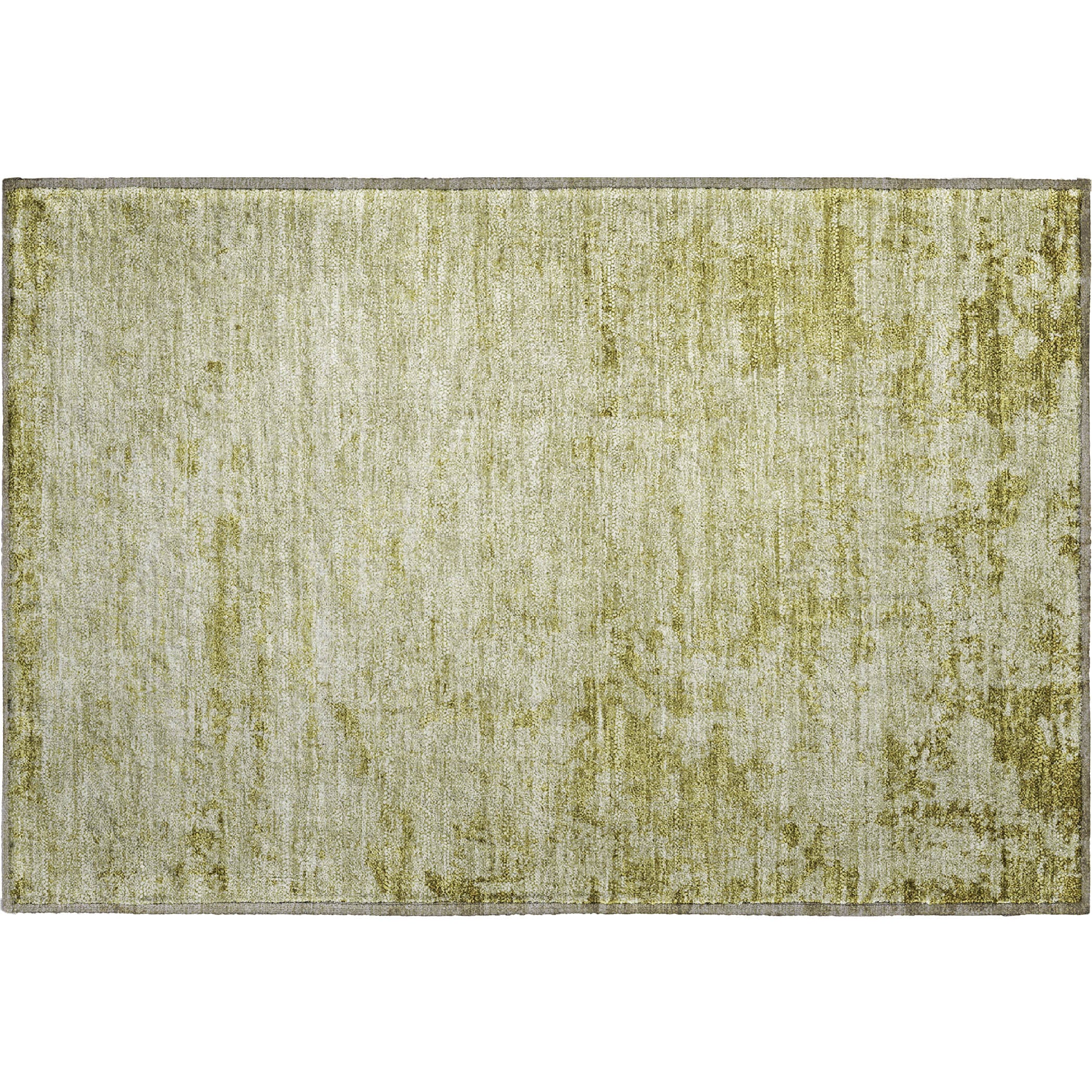Kathmandu Machine Washable Transitional Aloe Green Rug 1'8" x 2'6" #shape_Rectangle