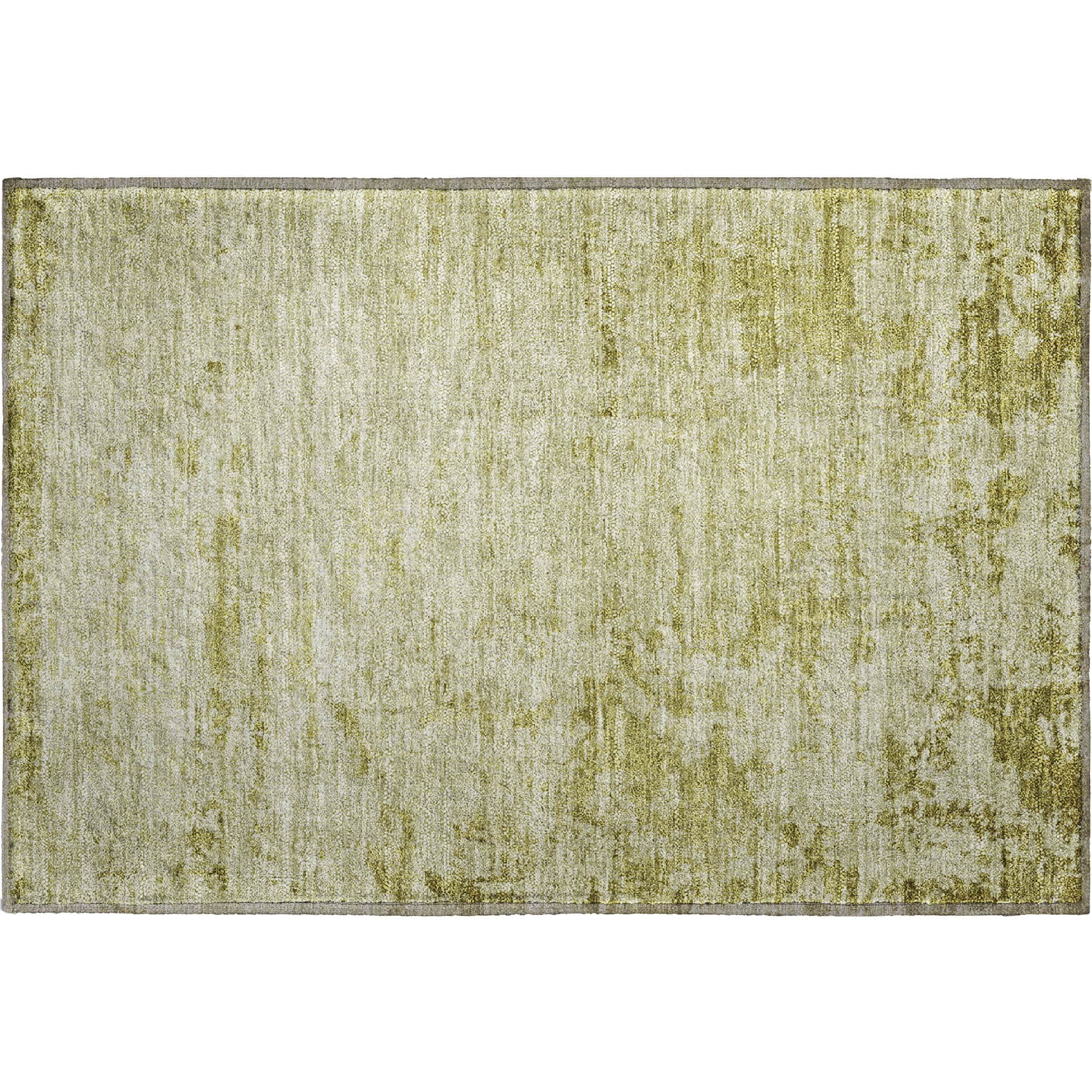 Kathmandu Machine Washable Transitional Aloe Green Rug 1'8" x 2'6" #shape_Rectangle