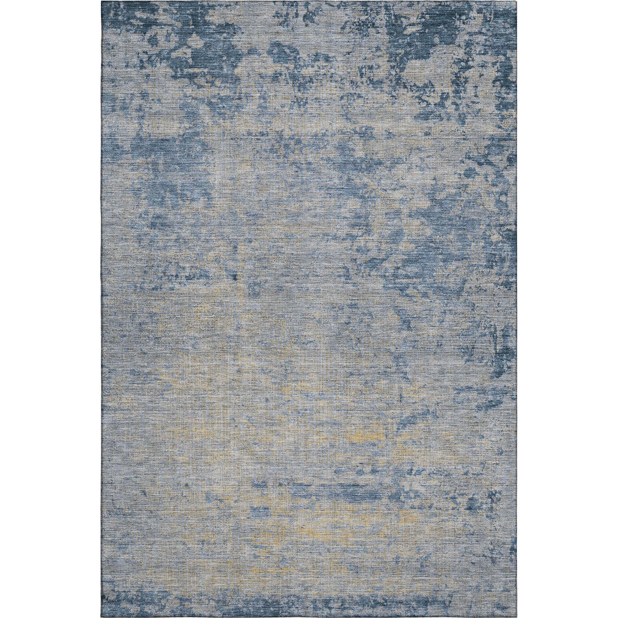 Kathmandu Machine Washable Transitional Navy Blue Rug 2'6" x 3'10" #shape_Rectangle