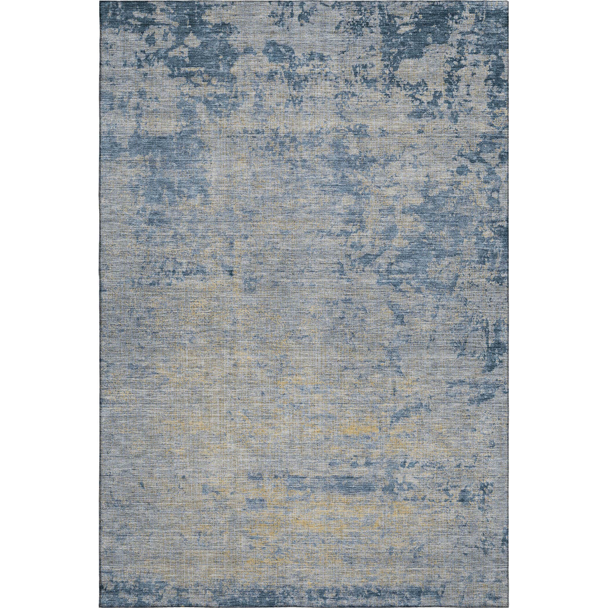 Kathmandu Machine Washable Transitional Navy Blue Rug 2'6" x 3'10" #shape_Rectangle