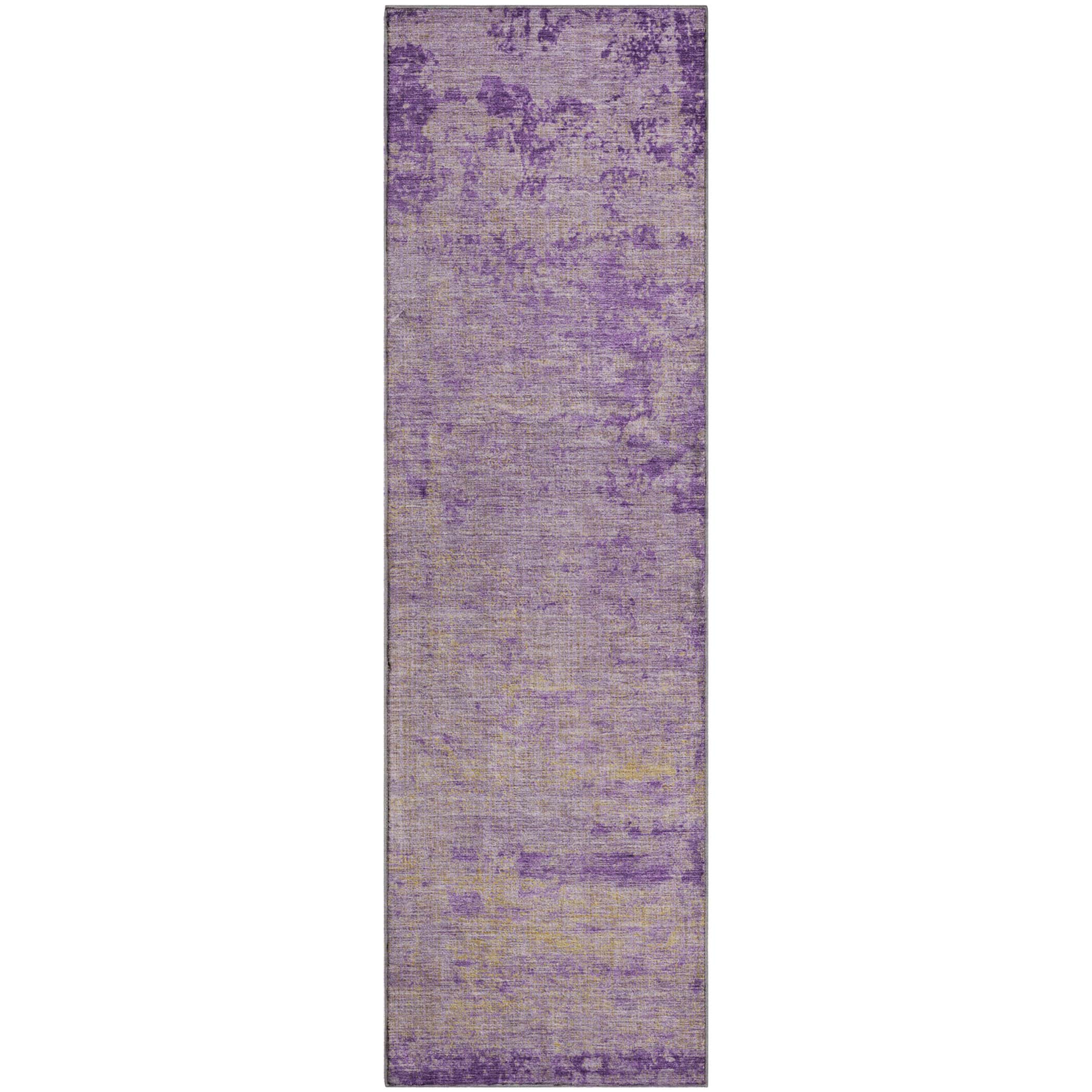 Kathmandu Machine Washable Transitional Purple Rug 2'3" x 7'6" #shape_Runner