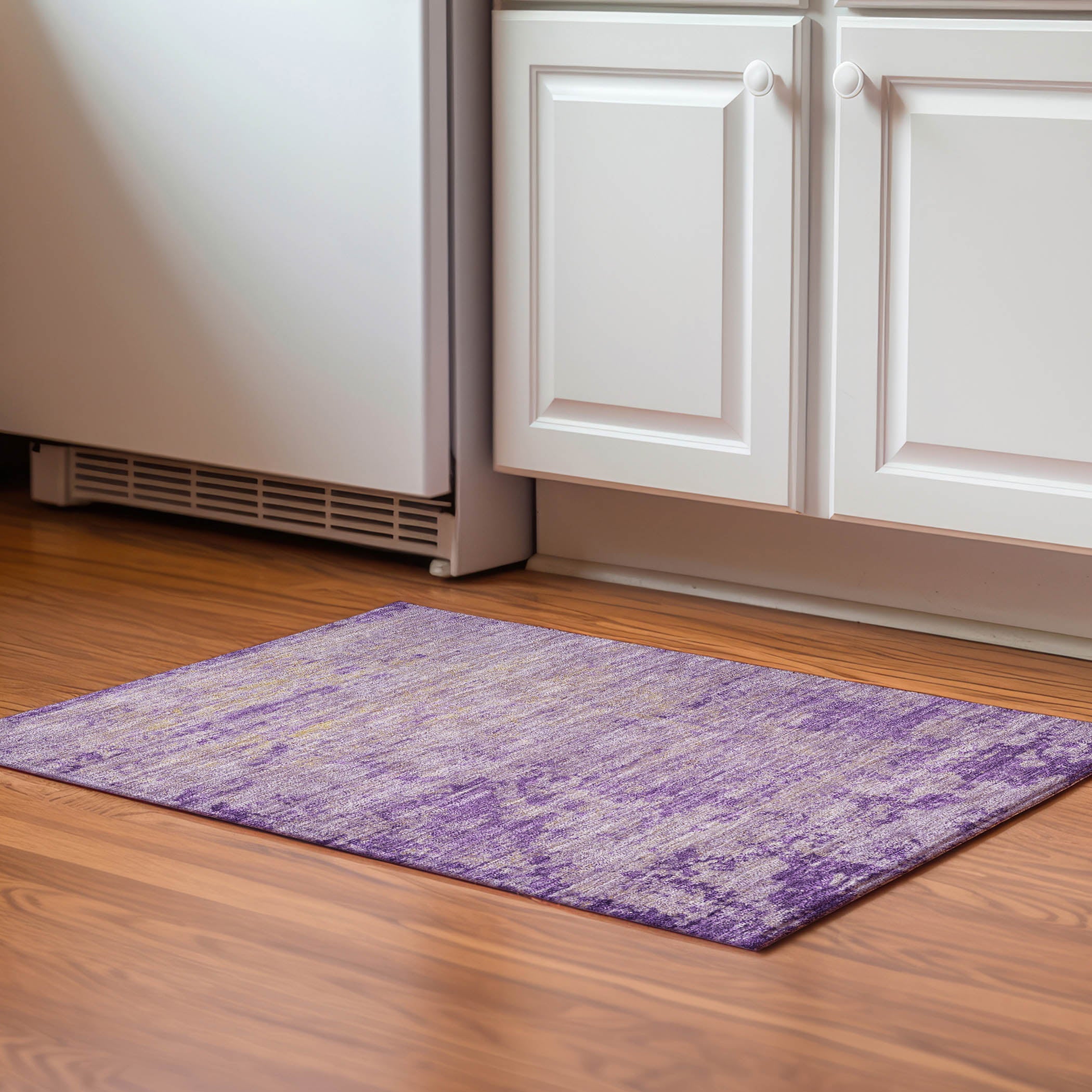 Kathmandu Machine Washable Transitional Purple Rug 1'8" x 2'6" #shape_Rectangle