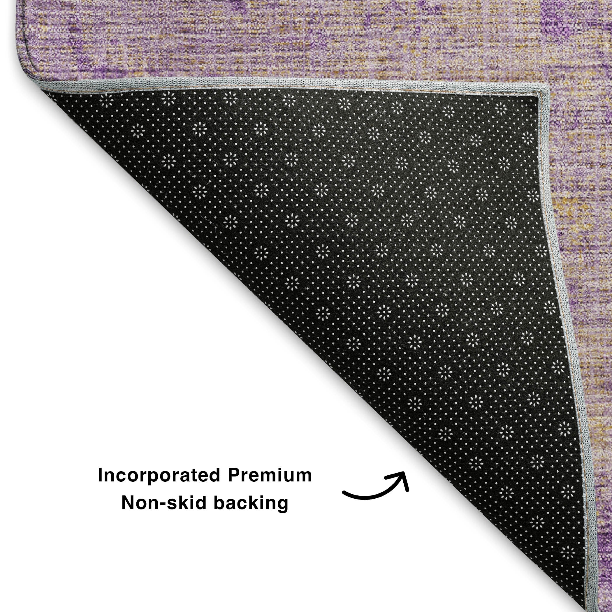 Kathmandu Machine Washable Transitional Purple Rug 1'8" x 2'6" #shape_Rectangle
