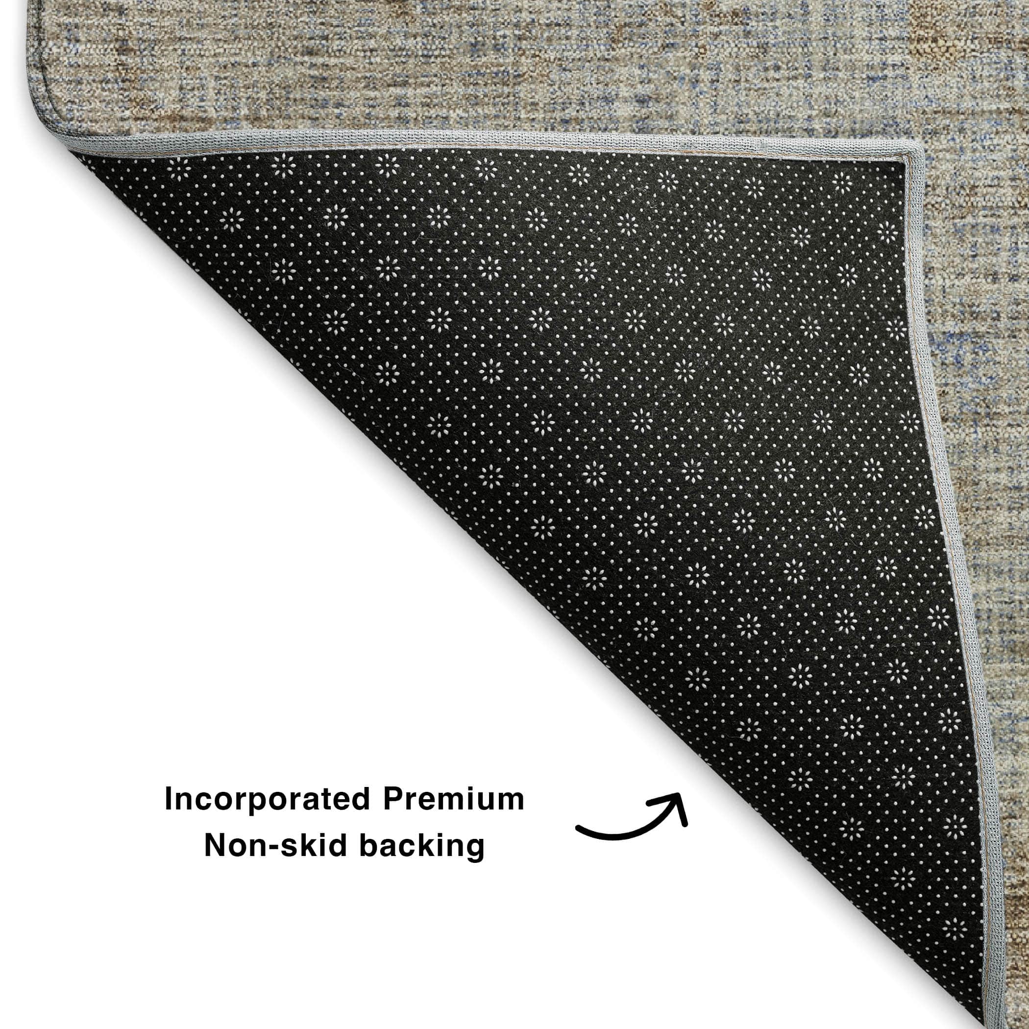 Kathmandu Machine Washable Transitional Taupe Brown Rug 1'8" x 2'6" #shape_Rectangle