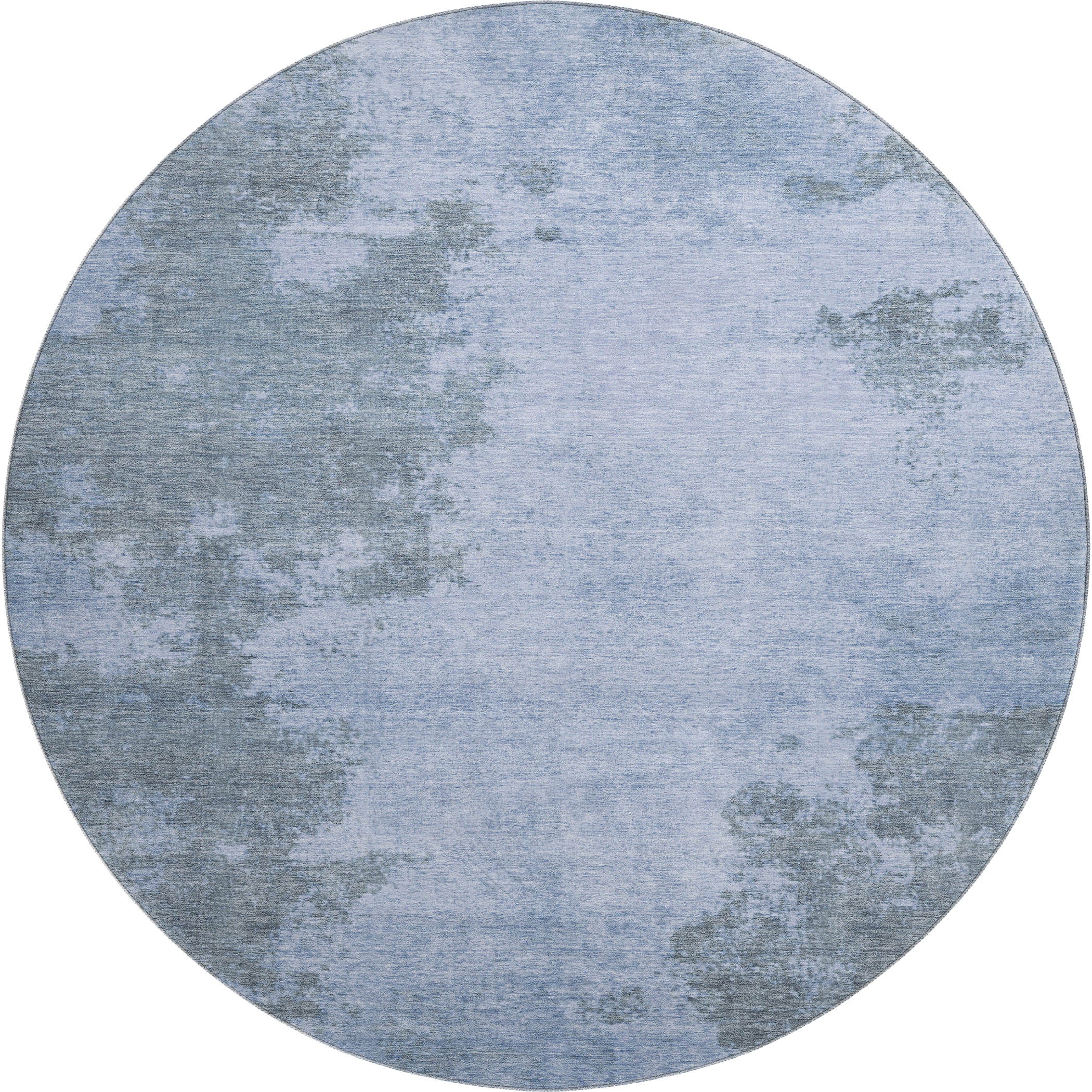 Bern Machine Washable Transitional Blue Rug 8' x 8' #shape_Round