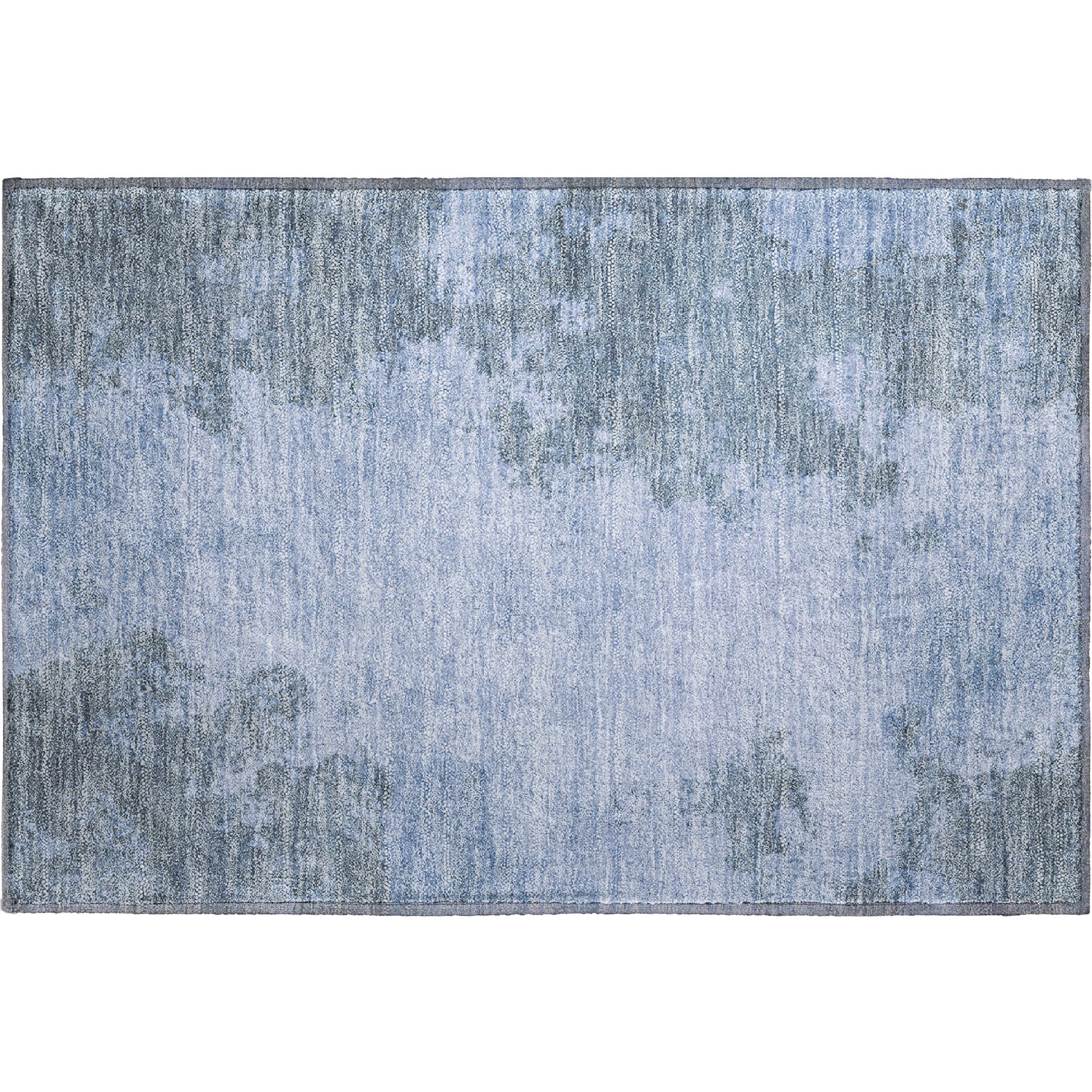 Bern Machine Washable Transitional Blue Rug 1'8" x 2'6" #shape_Rectangle