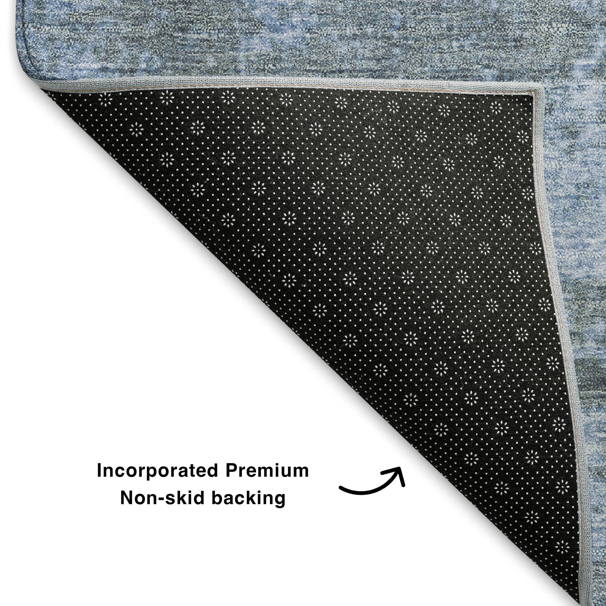 Bern Machine Washable Transitional Blue Rug 1'8" x 2'6" #shape_Rectangle