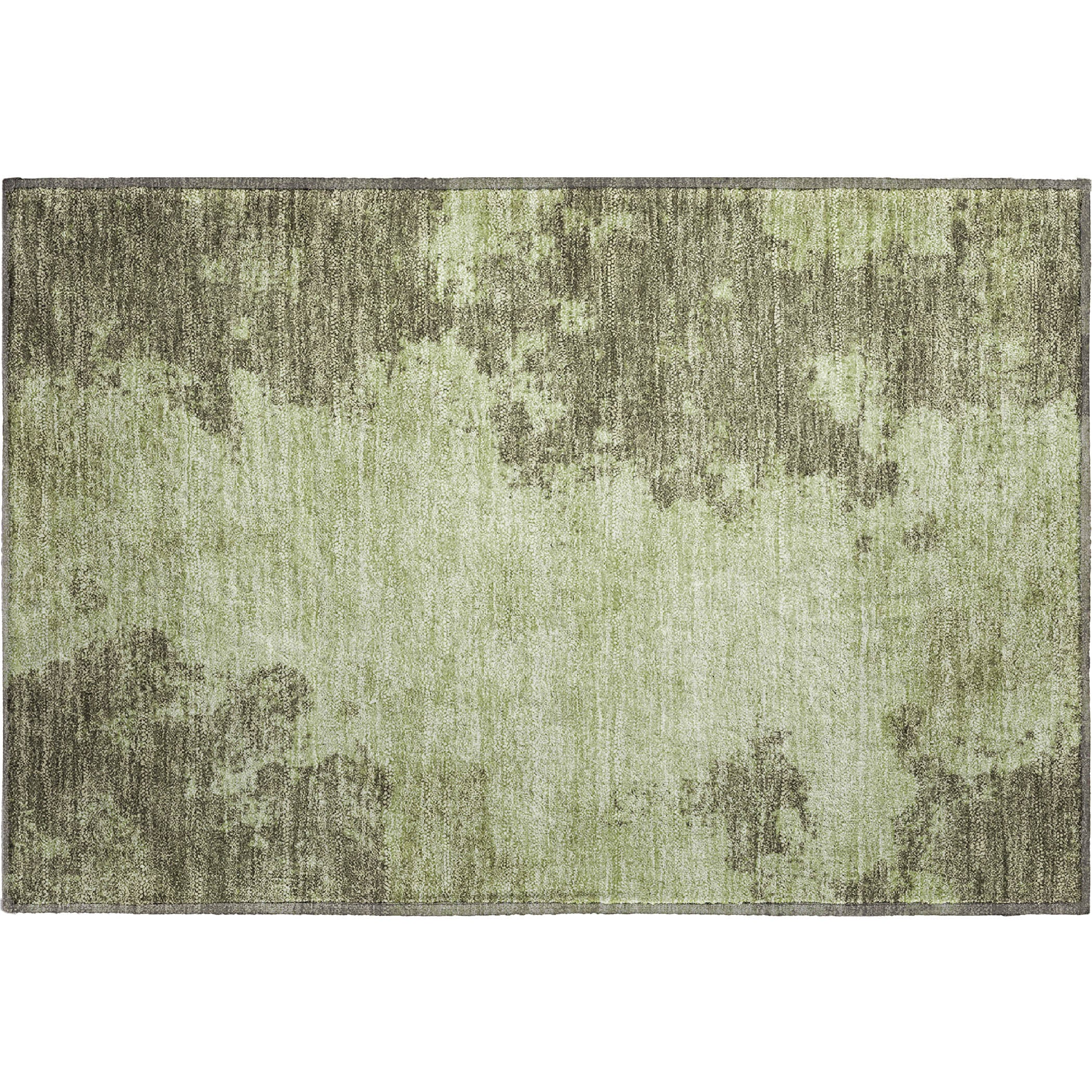 Bern Machine Washable Transitional Olive Green Rug 1'8" x 2'6" #shape_Rectangle