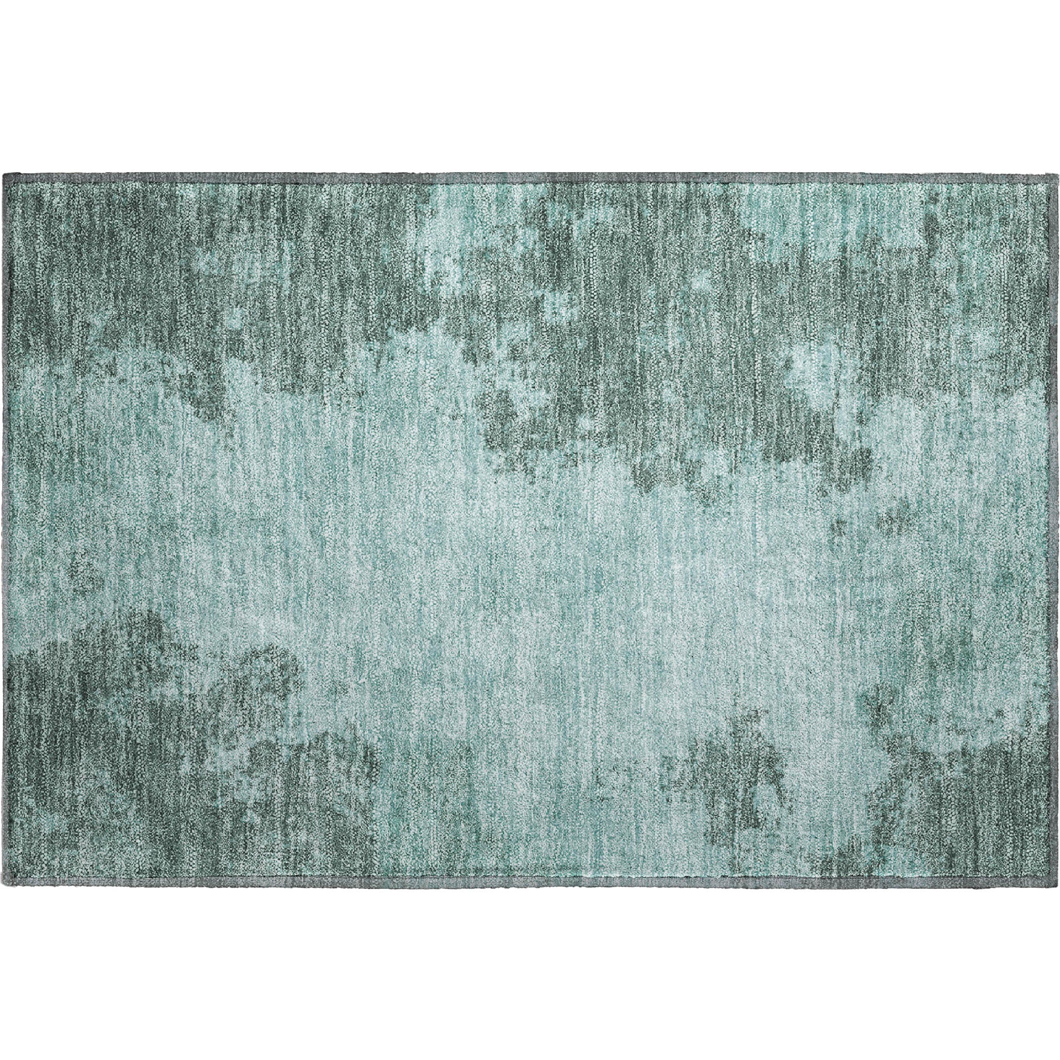 Bern Machine Washable Transitional Teal Rug 1'8" x 2'6" #shape_Rectangle