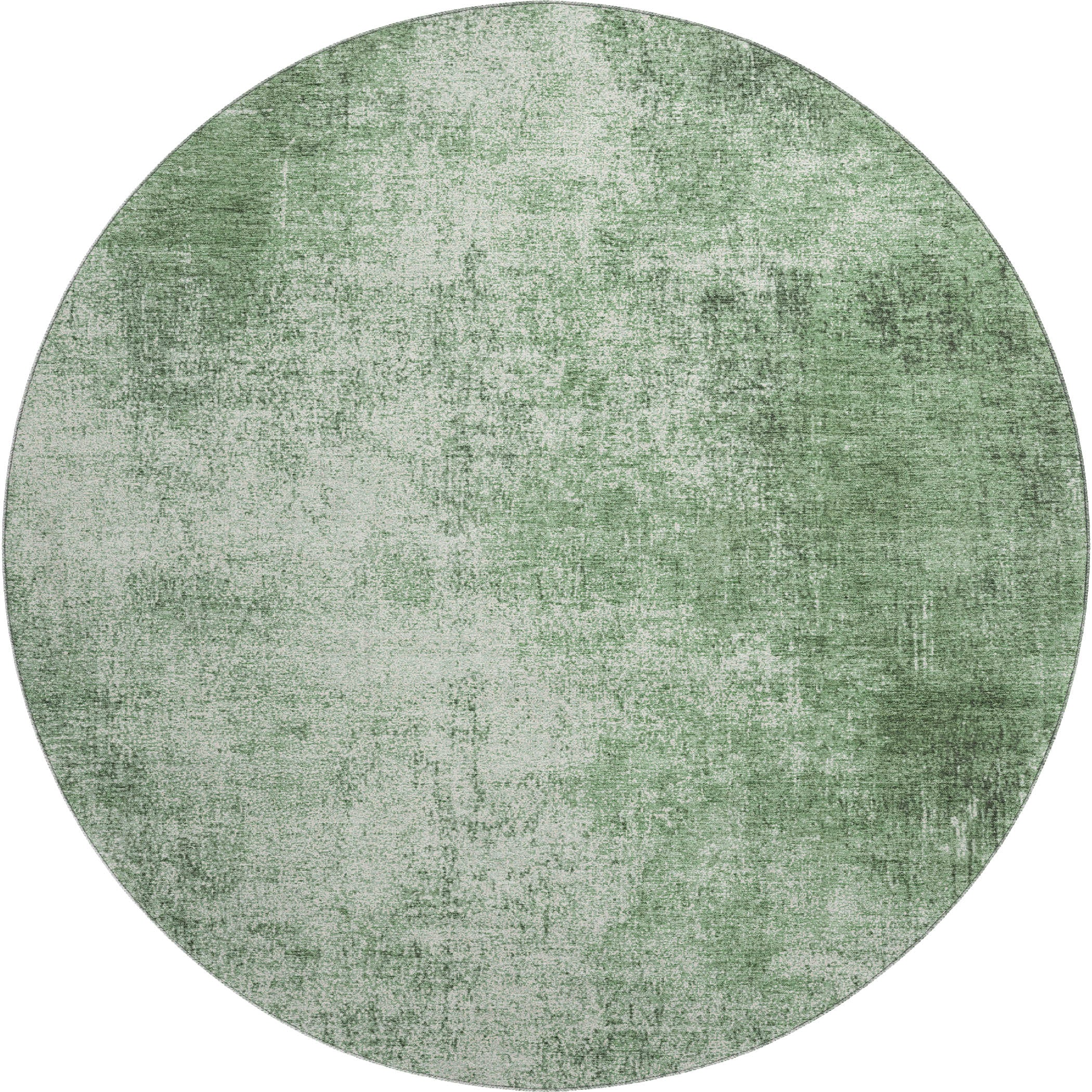 Sintra Machine Washable Transitional Green Rug 8' x 8' #shape_Round