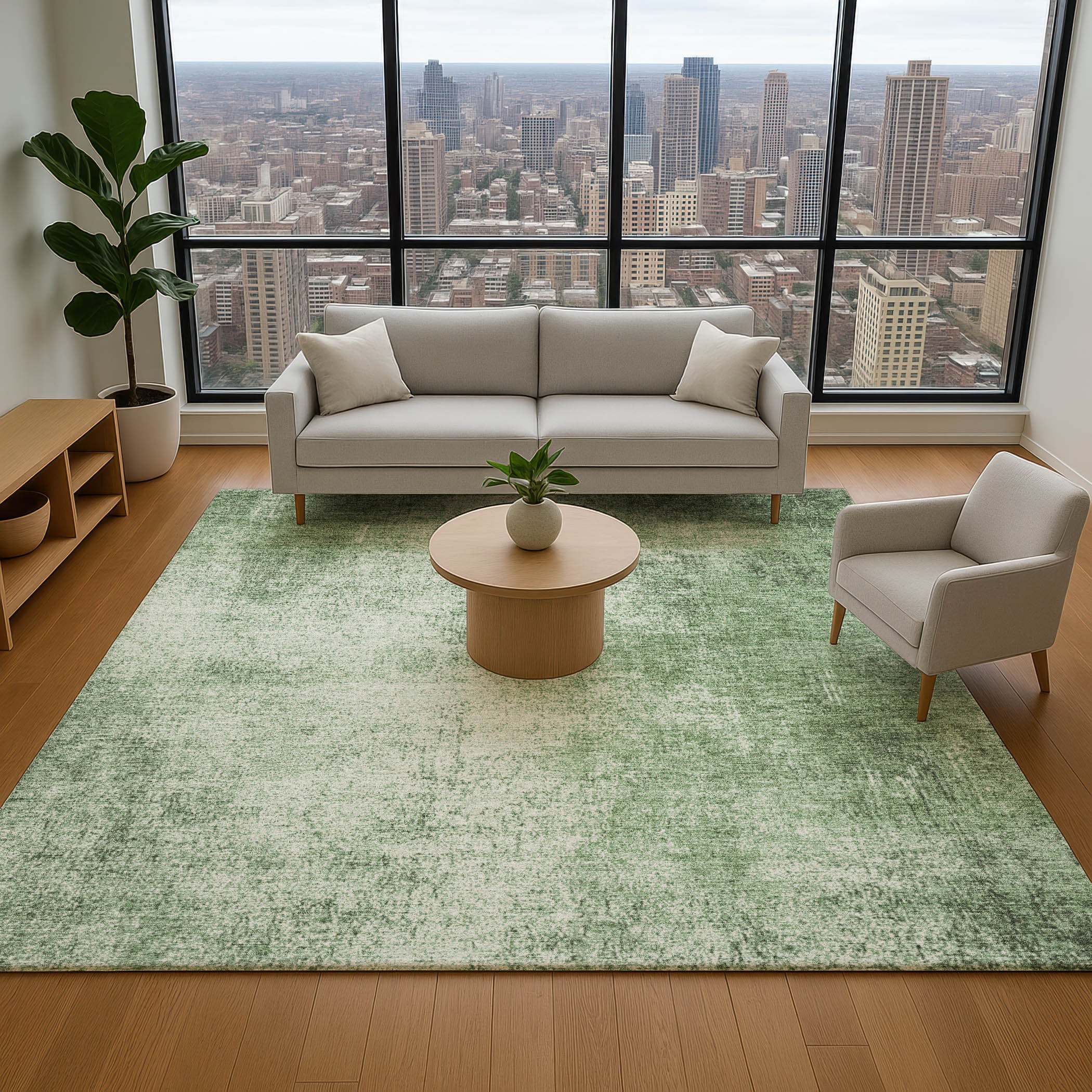 Sintra Machine Washable Transitional Green Rug 2'6" x 3'10" #shape_Rectangle