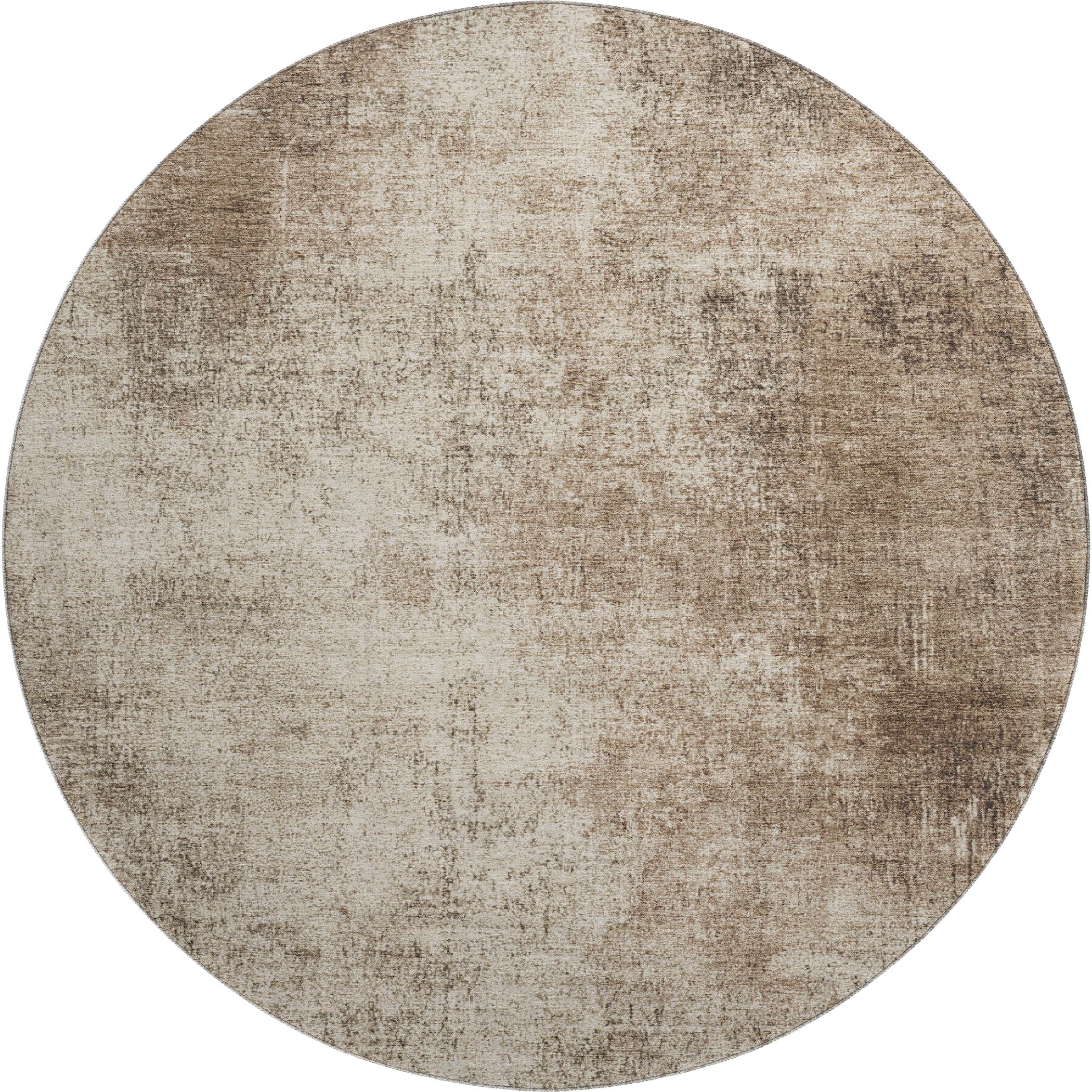 Sintra Machine Washable Transitional Taupe Brown Rug 8' x 8' #shape_Round