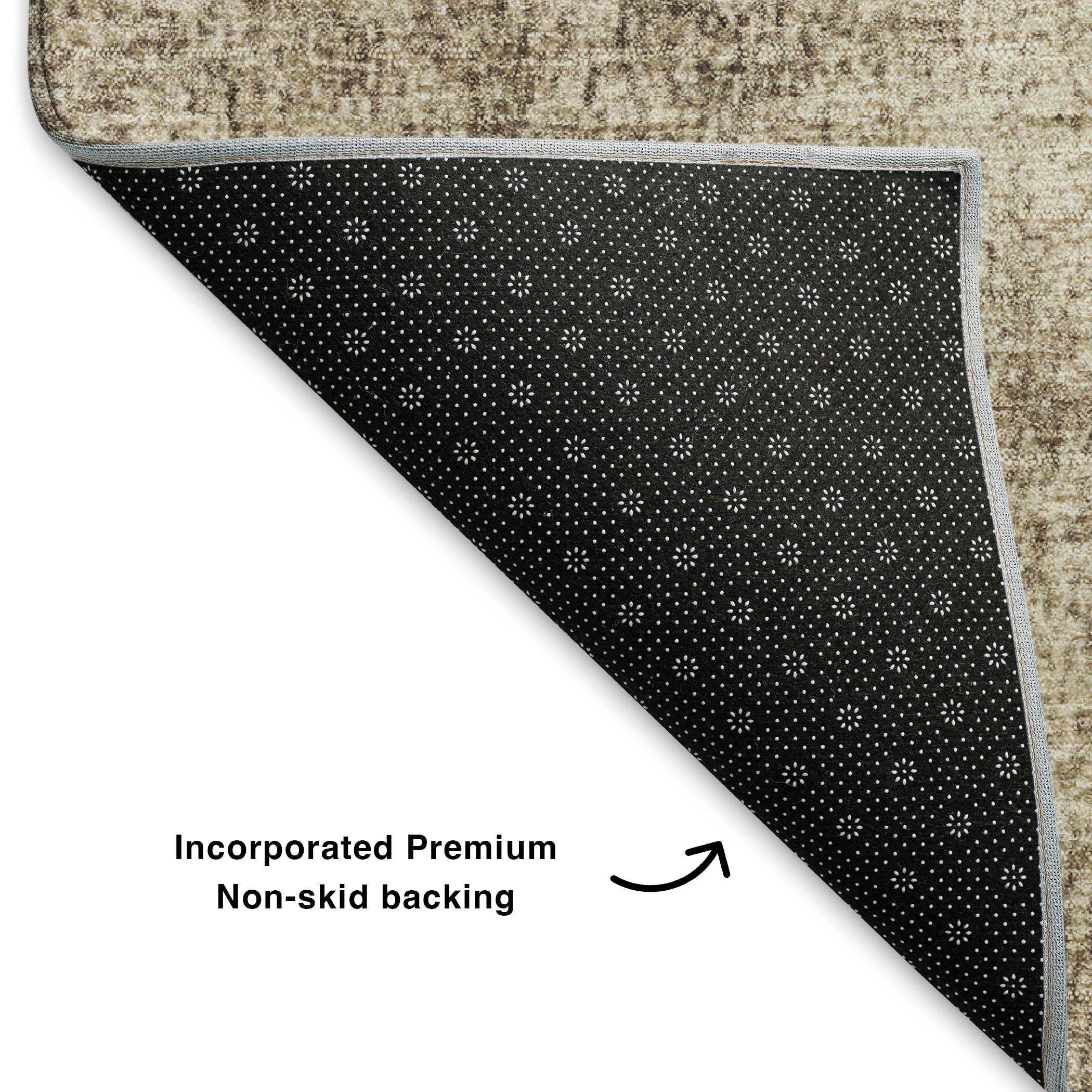 Sintra Machine Washable Transitional Taupe Brown Rug 1'8" x 2'6" #shape_Rectangle