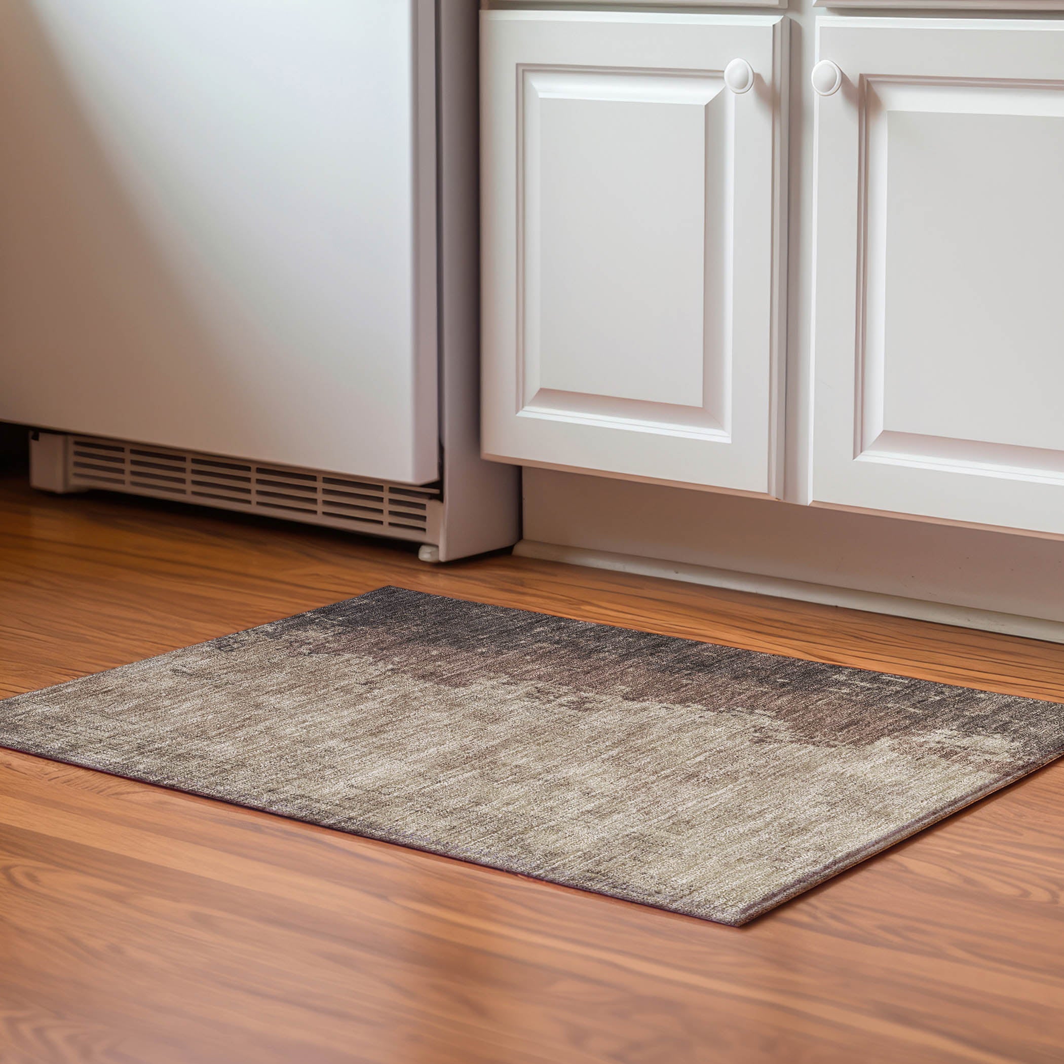 Lisbon Machine Washable Transitional Chocolate Brown Rug 1'8" x 2'6" #shape_Rectangle