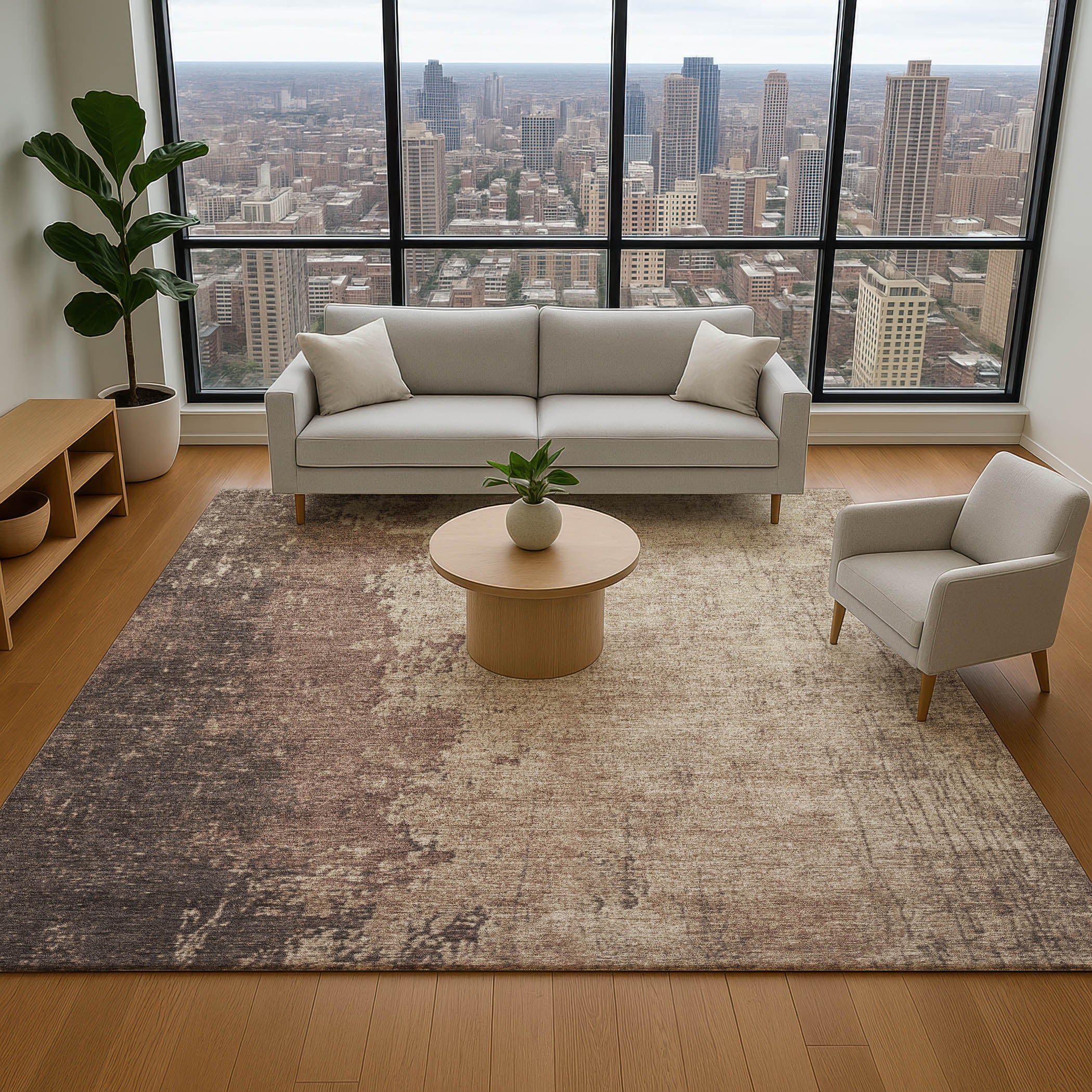 Lisbon Machine Washable Transitional Chocolate Brown Rug 2'6" x 3'10" #shape_Rectangle