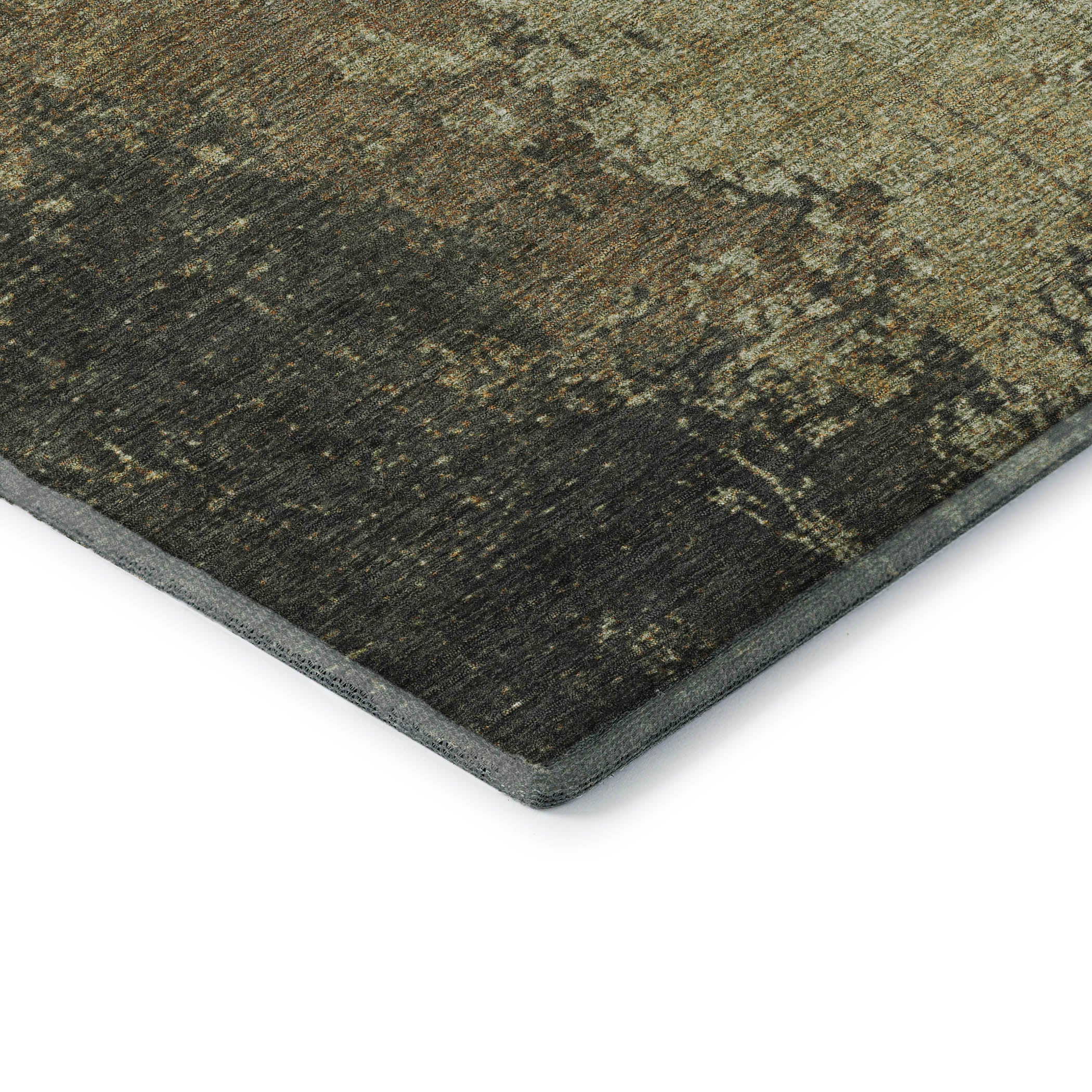 Lisbon Machine Washable Transitional Olive Green Rug 1'8" x 2'6" #shape_Rectangle