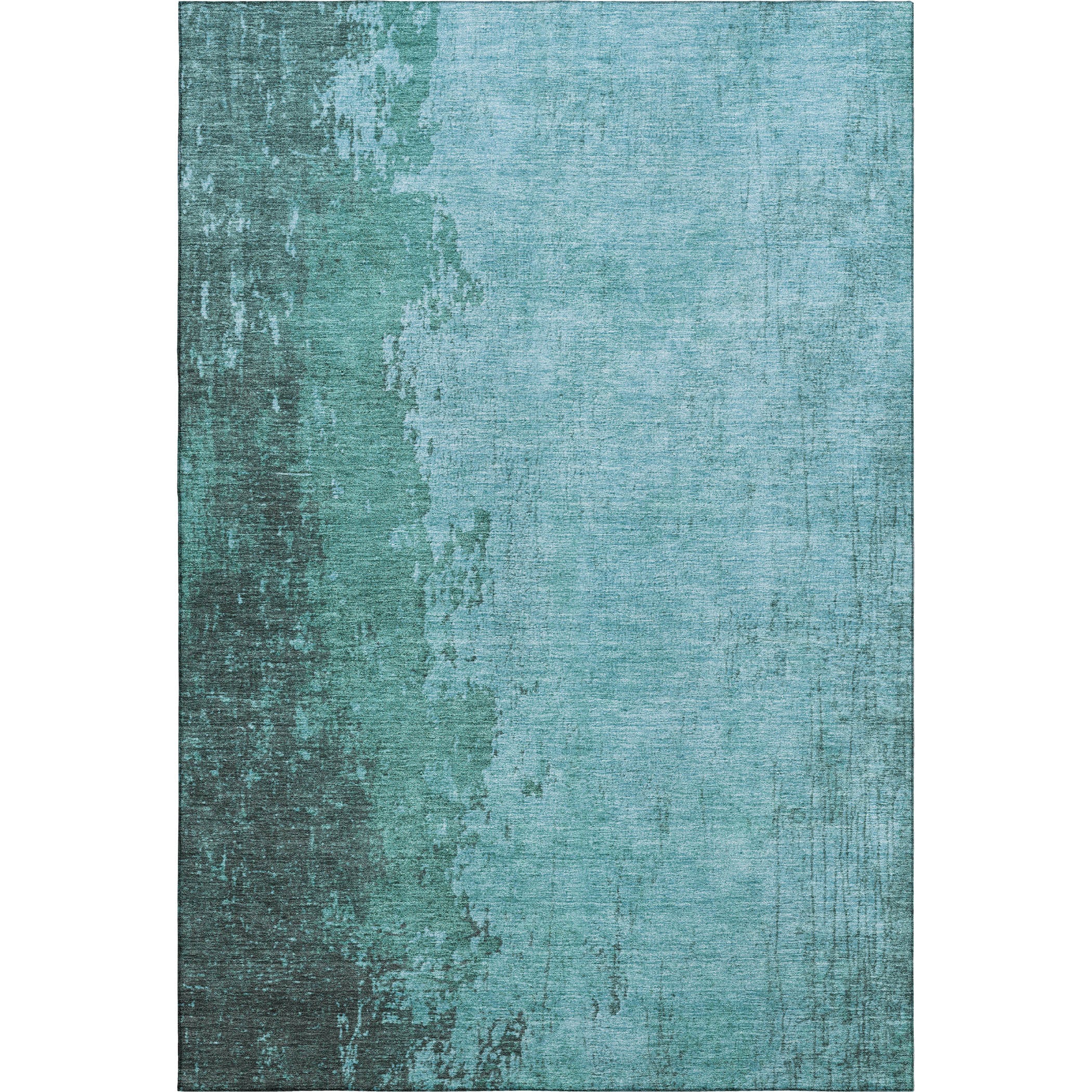 Lisbon Machine Washable Transitional Teal Rug 2'6" x 3'10" #shape_Rectangle