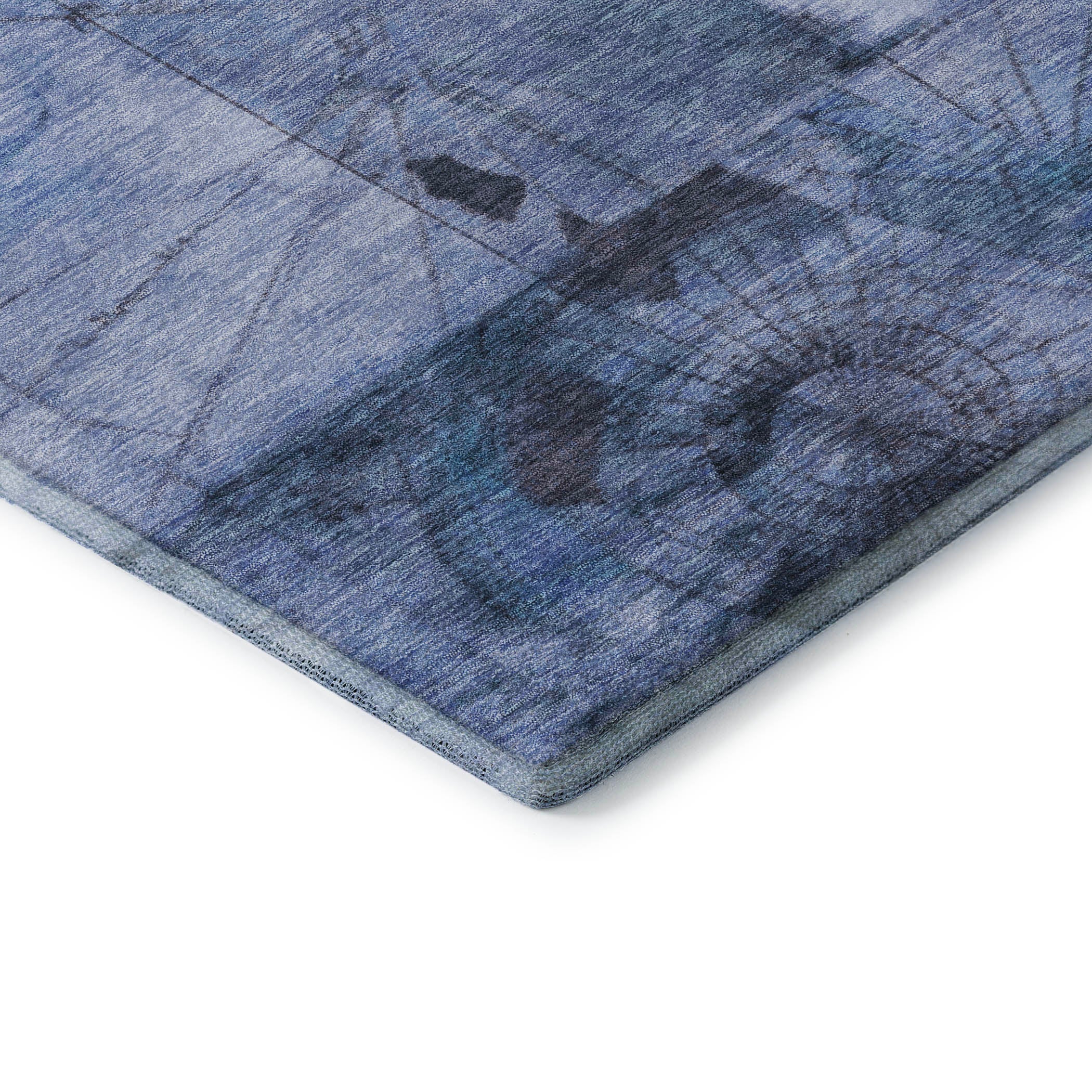 Vienna Machine Washable Transitional Blue Rug 1'8" x 2'6" #shape_Rectangle