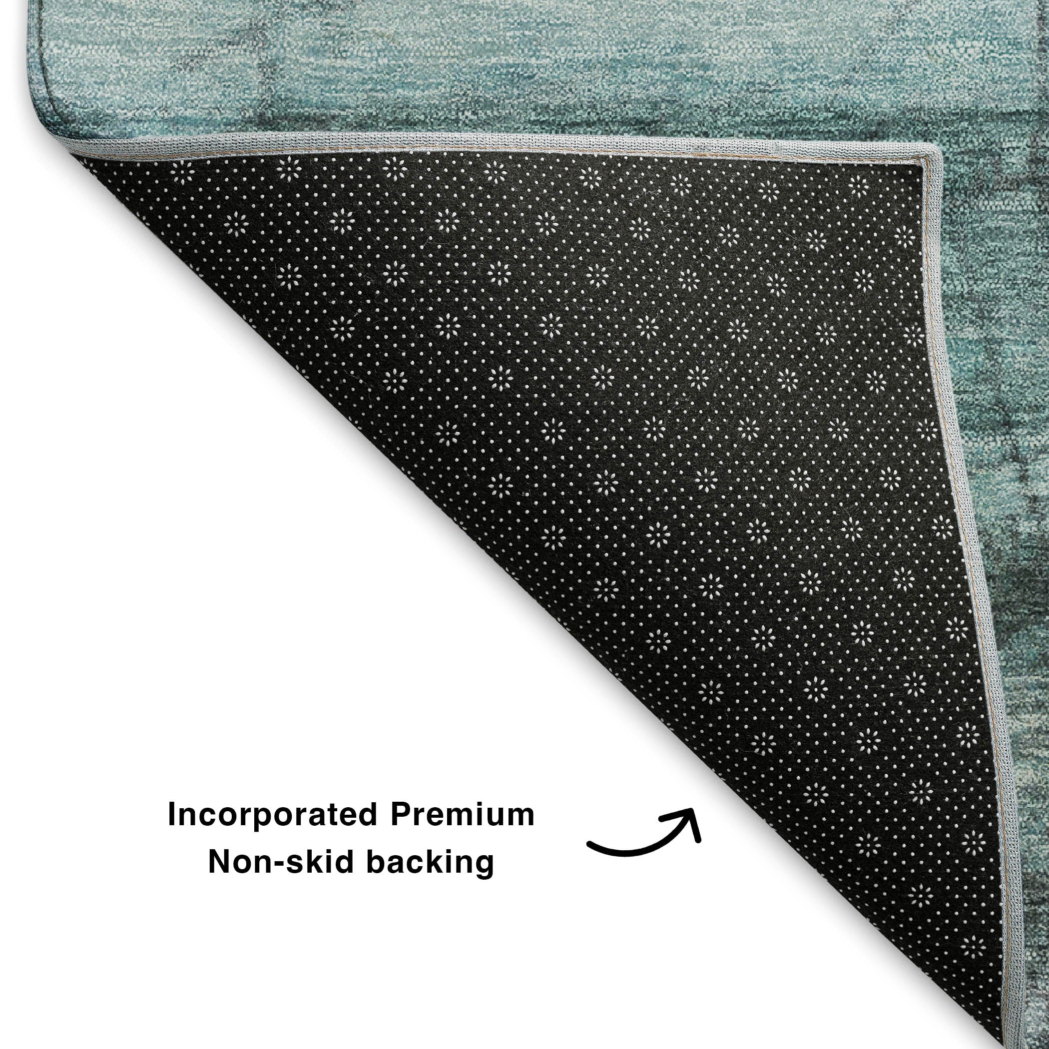 Vienna Machine Washable Transitional Teal Rug 1'8" x 2'6" #shape_Rectangle