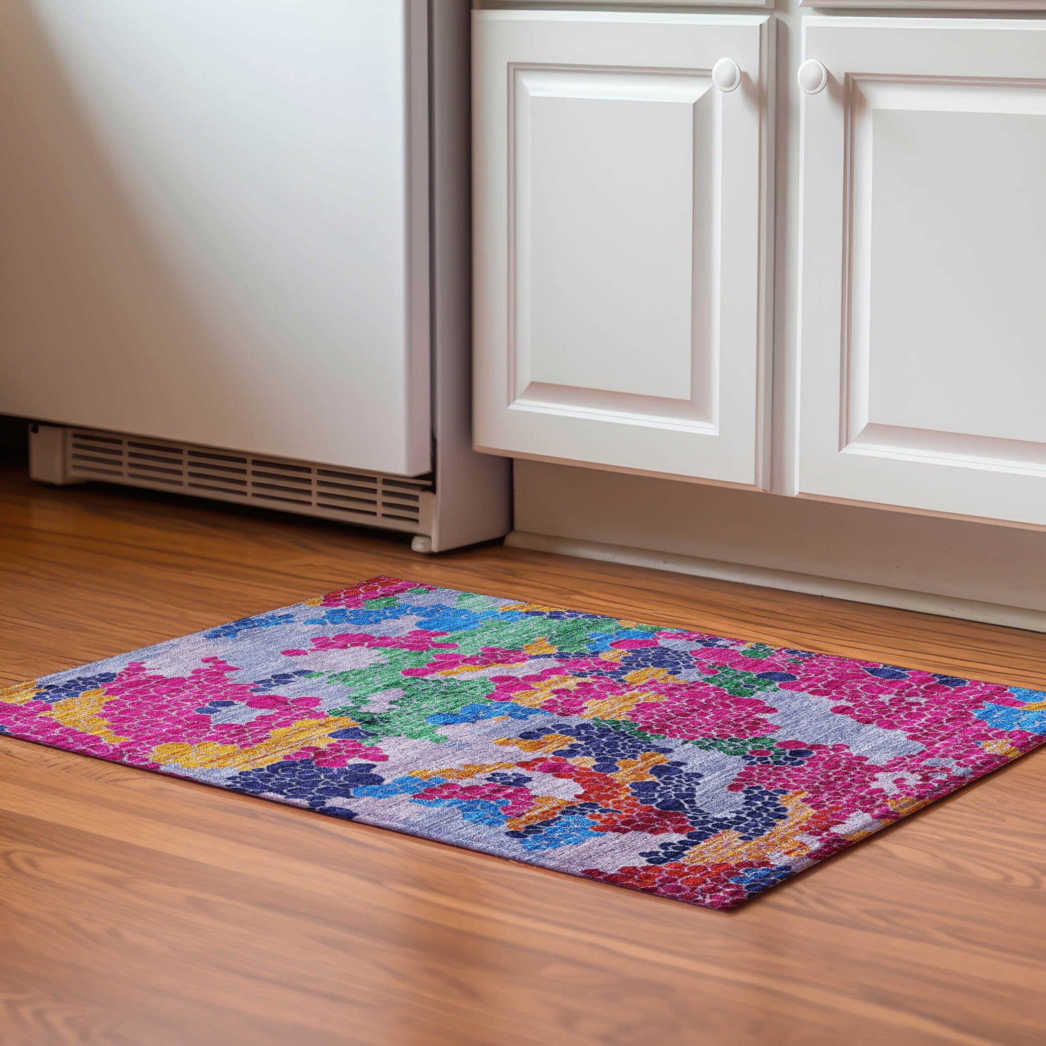 Kyoto Machine Washable Transitional Blush Pink Rug 1'8" x 2'6" #shape_Rectangle