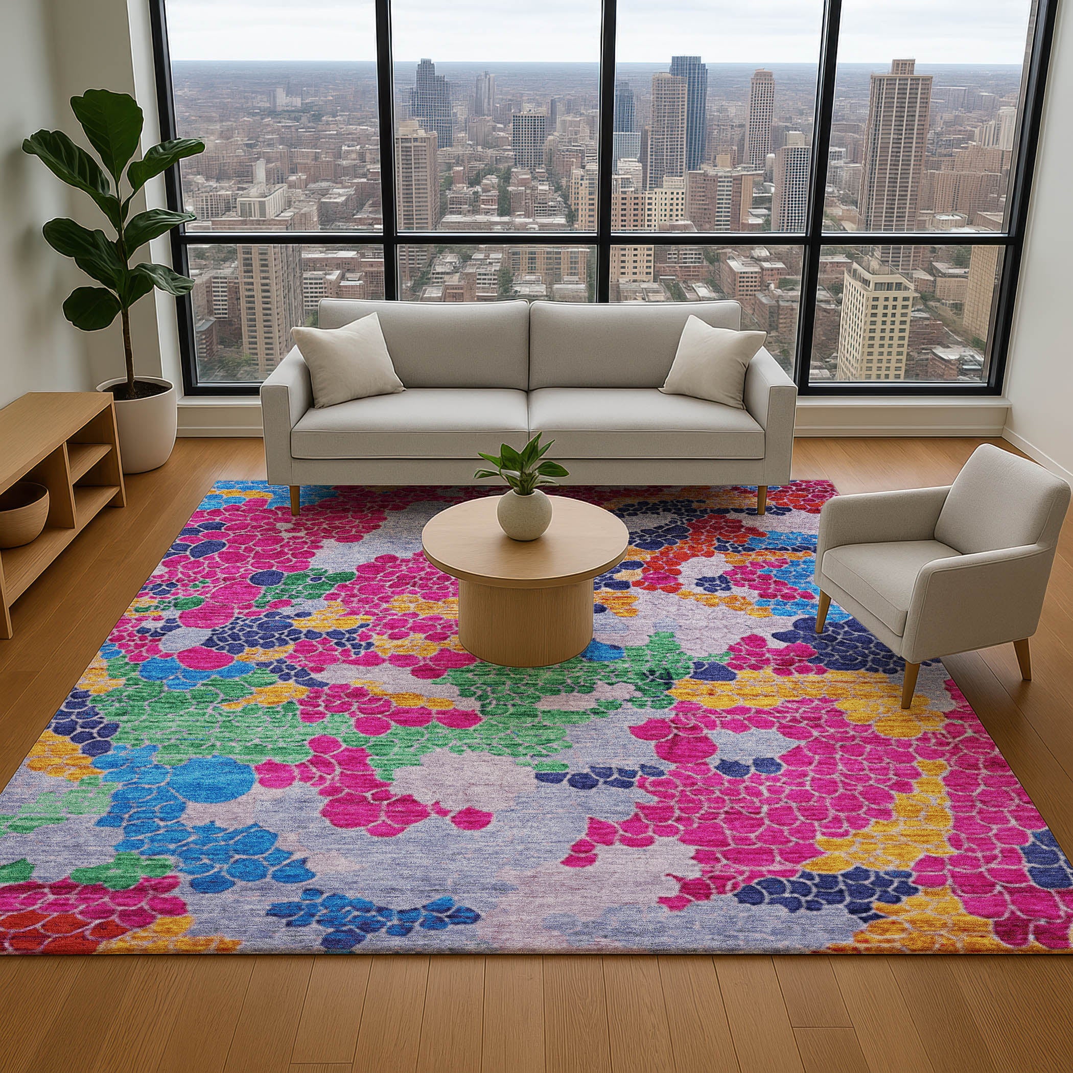 Kyoto Machine Washable Transitional Blush Pink Rug 2'6" x 3'10" #shape_Rectangle