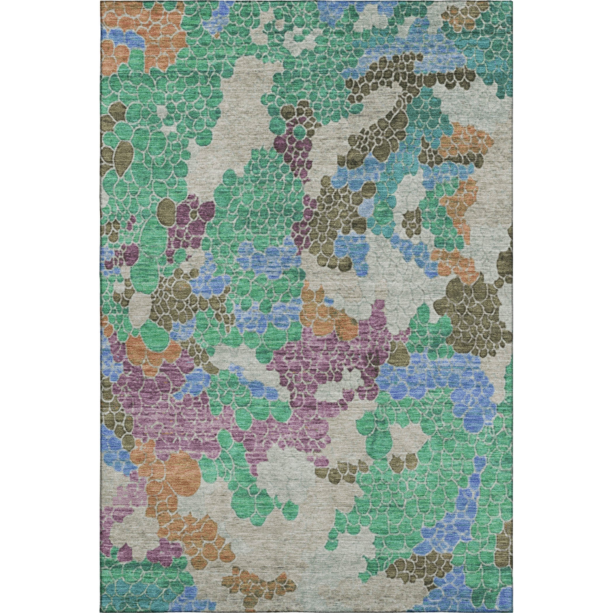 Kyoto Machine Washable Transitional Green Rug 2'6" x 3'10" #shape_Rectangle