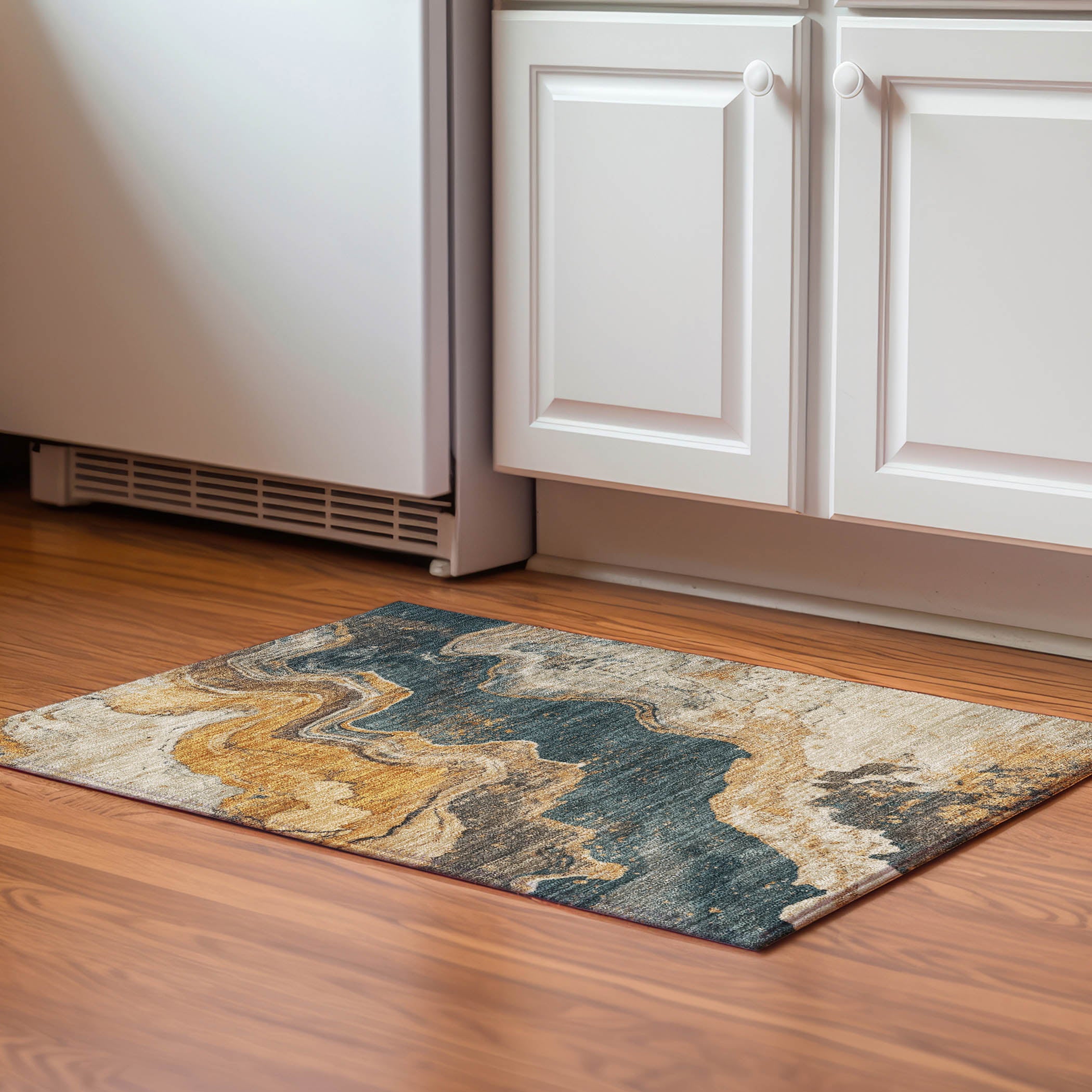 Hoi An Machine Washable Transitional Linen Ivory Rug 1'8" x 2'6" #shape_Rectangle