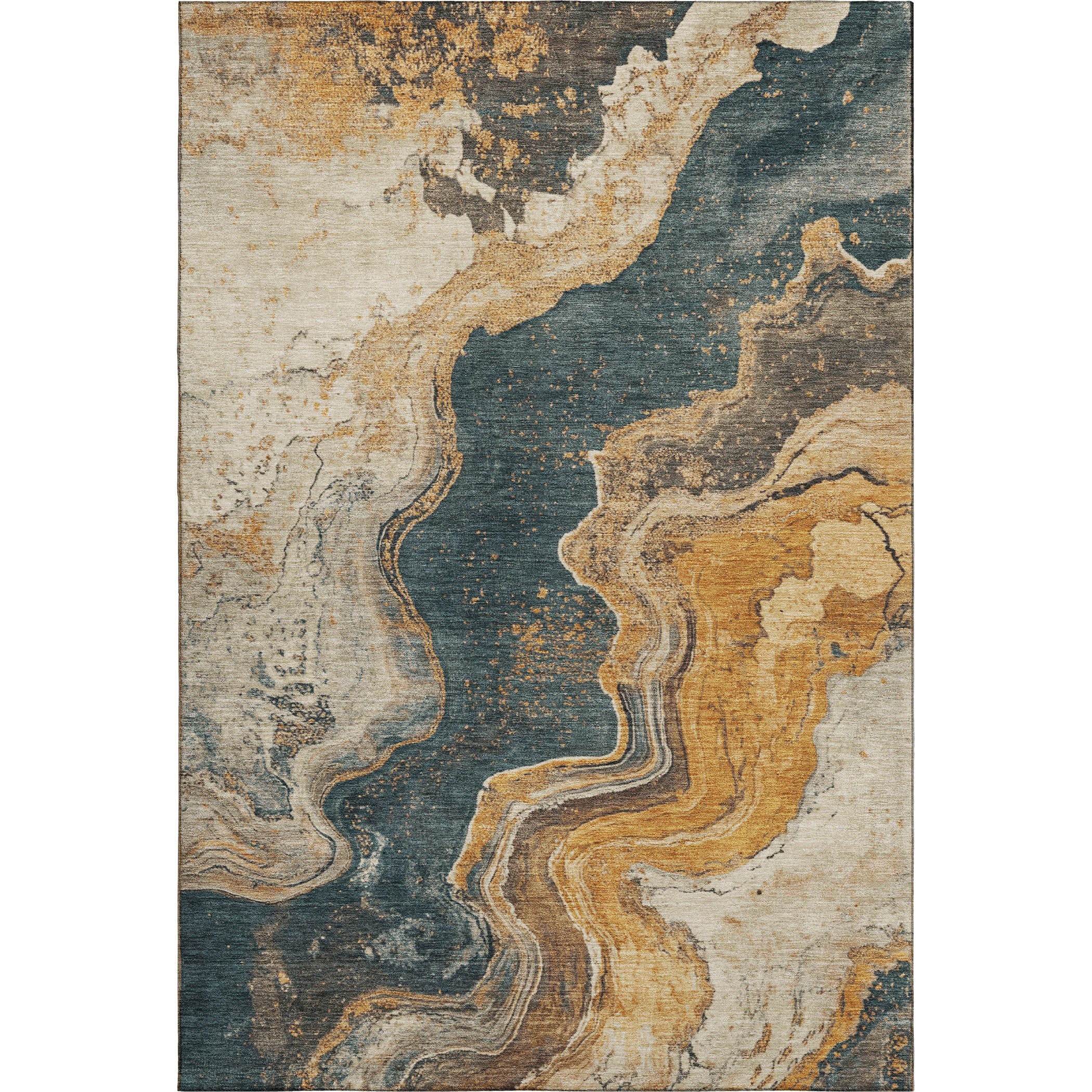 Hoi An Machine Washable Transitional Linen Ivory Rug 2'6" x 3'10" #shape_Rectangle