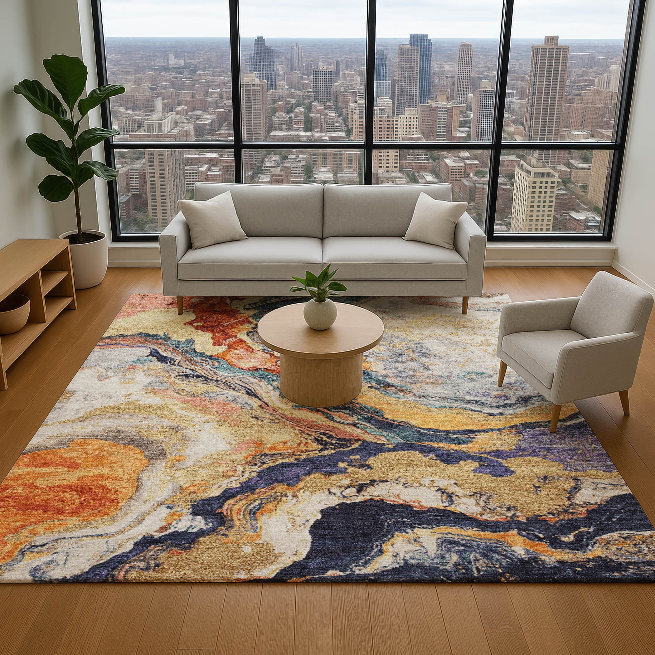 Bern Machine Washable Transitional Linen Ivory Rug 2'6" x 3'10" #shape_Rectangle