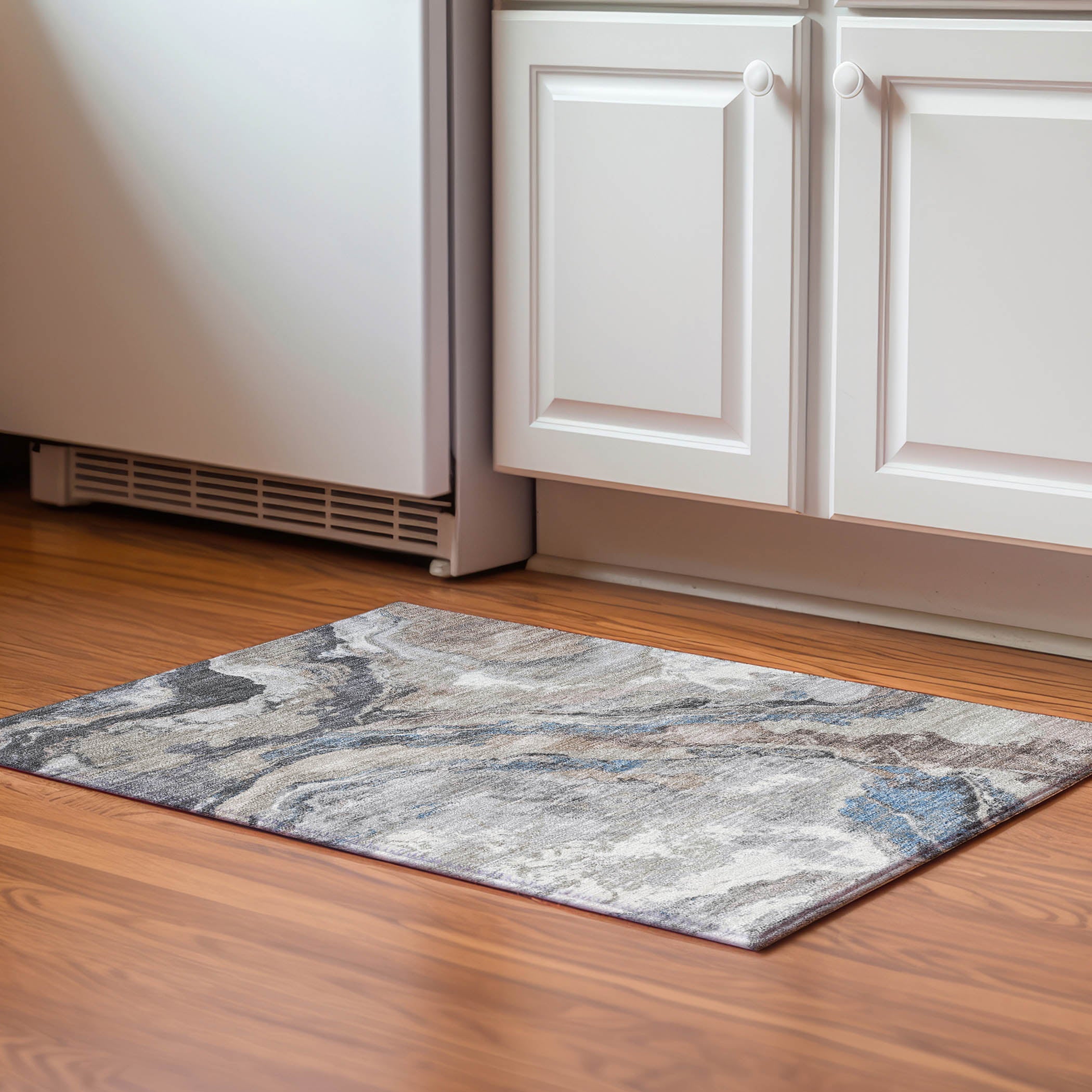 Bern Machine Washable Transitional Taupe Brown Rug 1'8" x 2'6" #shape_Rectangle