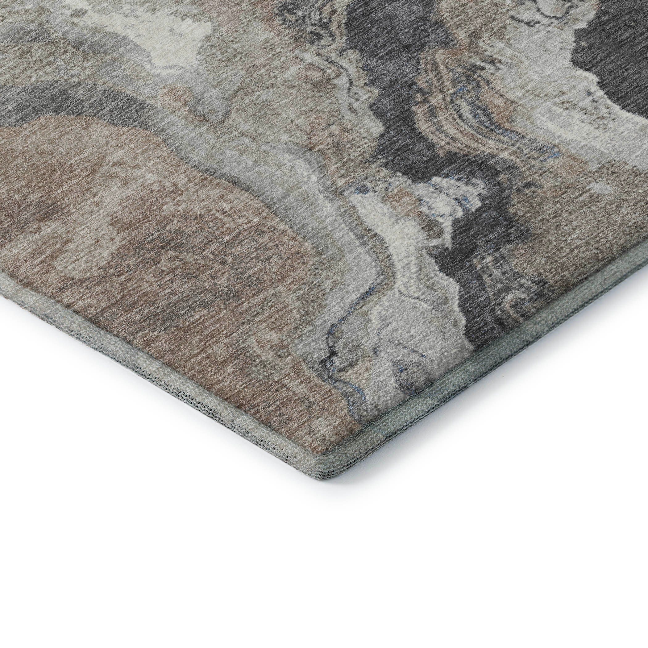Bern Machine Washable Transitional Taupe Brown Rug 1'8" x 2'6" #shape_Rectangle