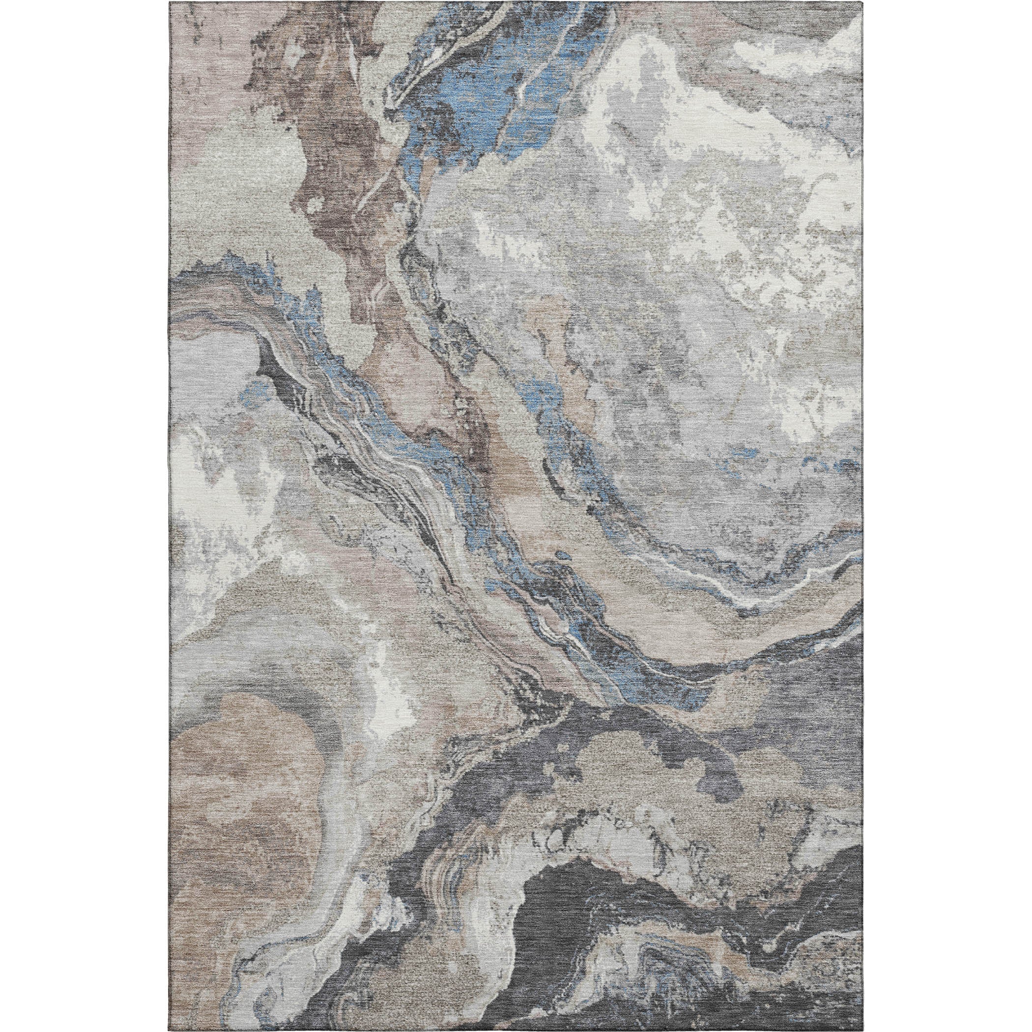 Bern Machine Washable Transitional Taupe Brown Rug 2'6" x 3'10" #shape_Rectangle