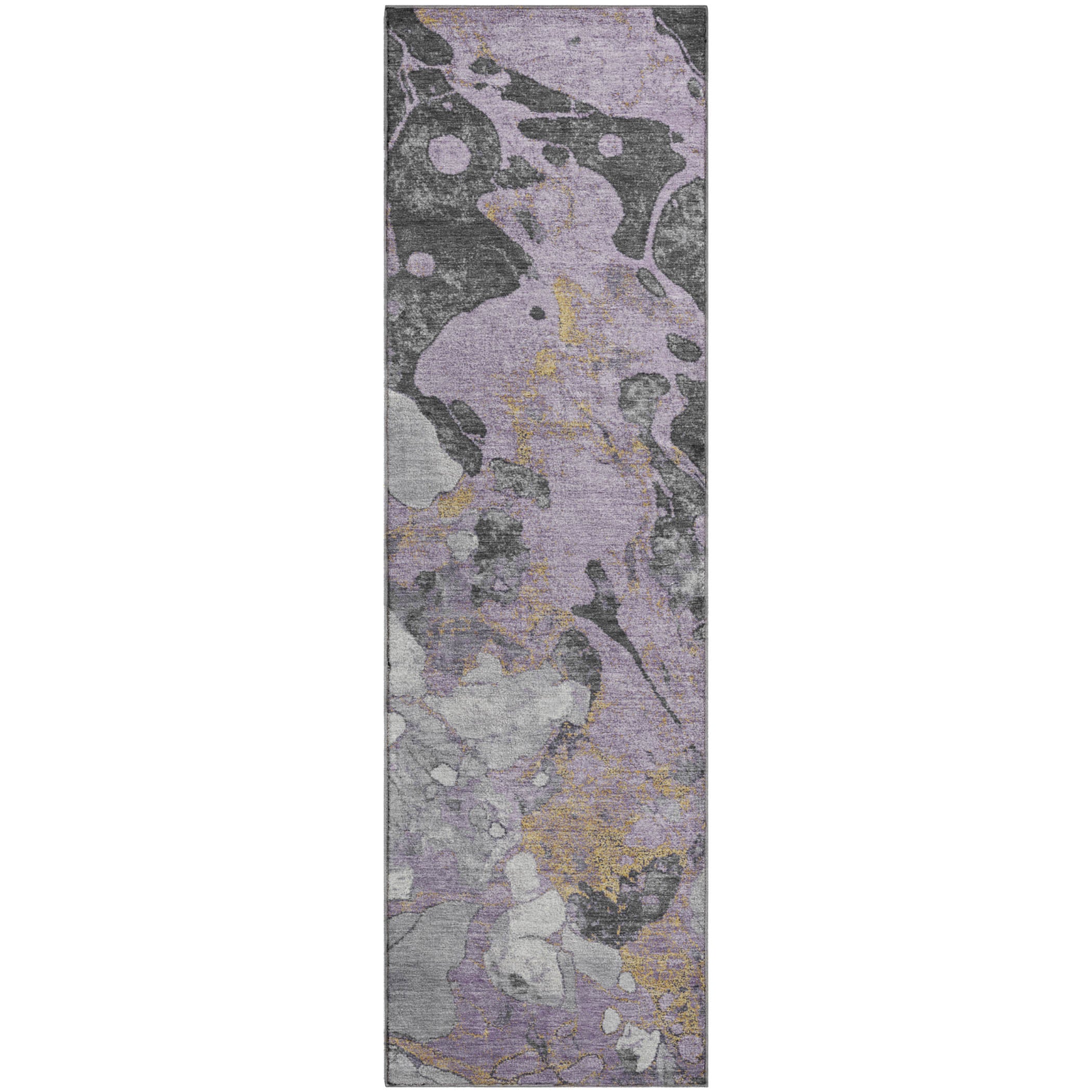 Cusco Machine Washable Transitional Lavender Purple Rug 2'3" x 7'6" #shape_Runner